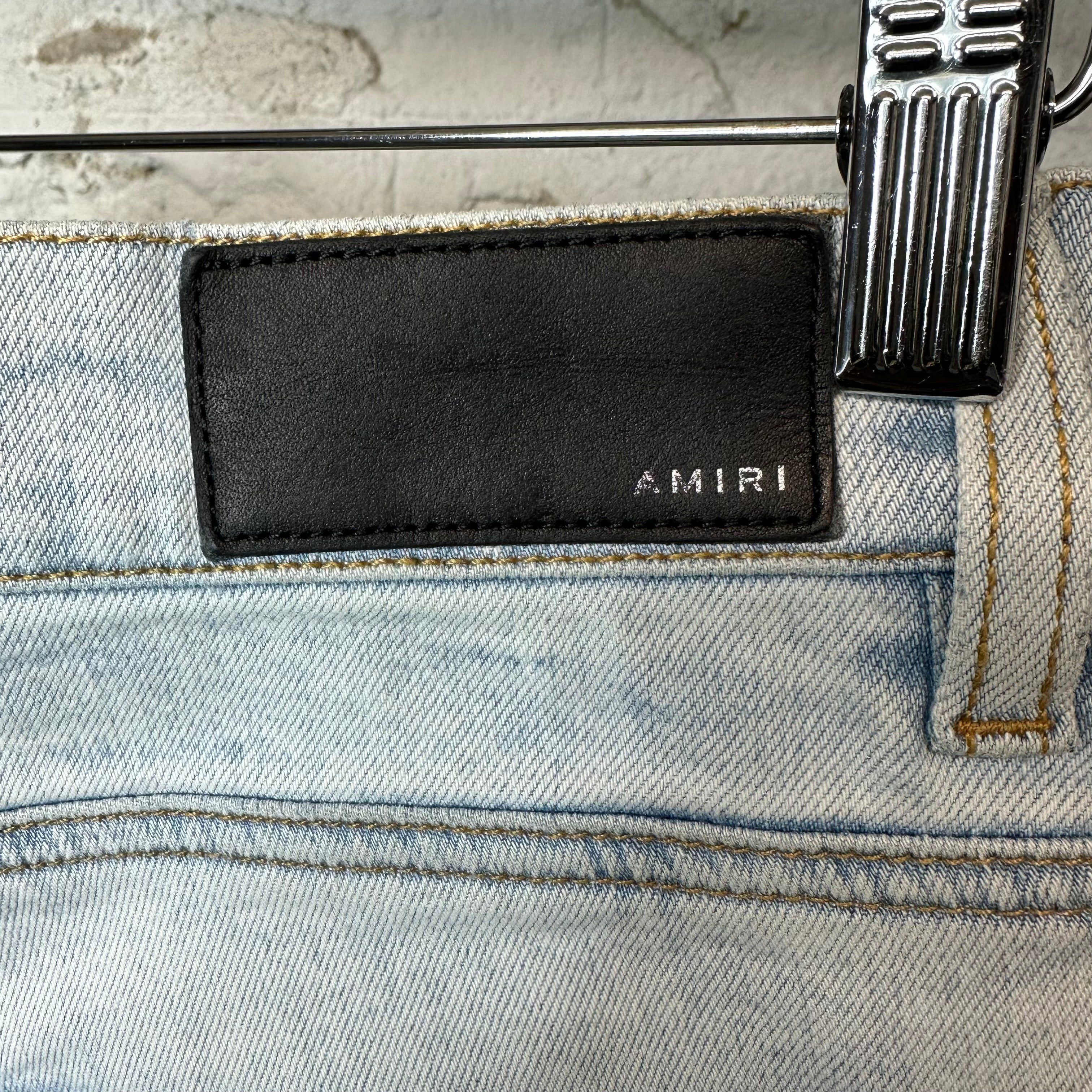 Amiri Amiri Knee Rip Plain Lightwash Blue Denim Jeans Sz 32 Size US 32 / EU 48 - 4 Thumbnail