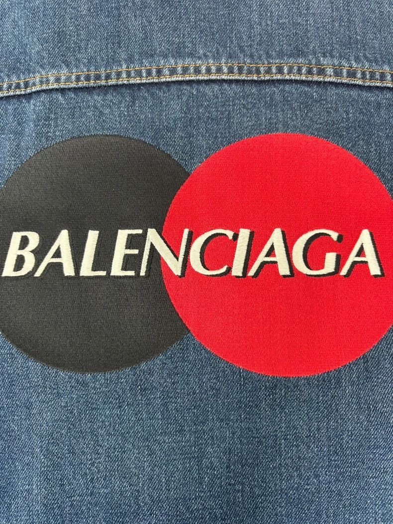 Balenciaga Balenciaga Blue Mastercard Embroidered Logo Denim Jacket-25 Size US M / EU 48-50 / 2 - 4 Thumbnail
