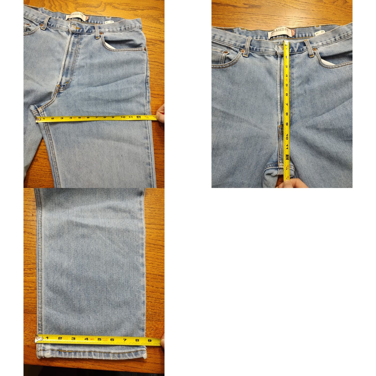 Levi's VINTAGE Levi's 550 Jeans Mens Relaxed 37x37 Light Blue Denim Baggy 90s Y2K USA Steel Logo Pockets Distressed Cotton Blend Regular Waist 37 Inseam 37 Size US 37 - 9 Thumbnail