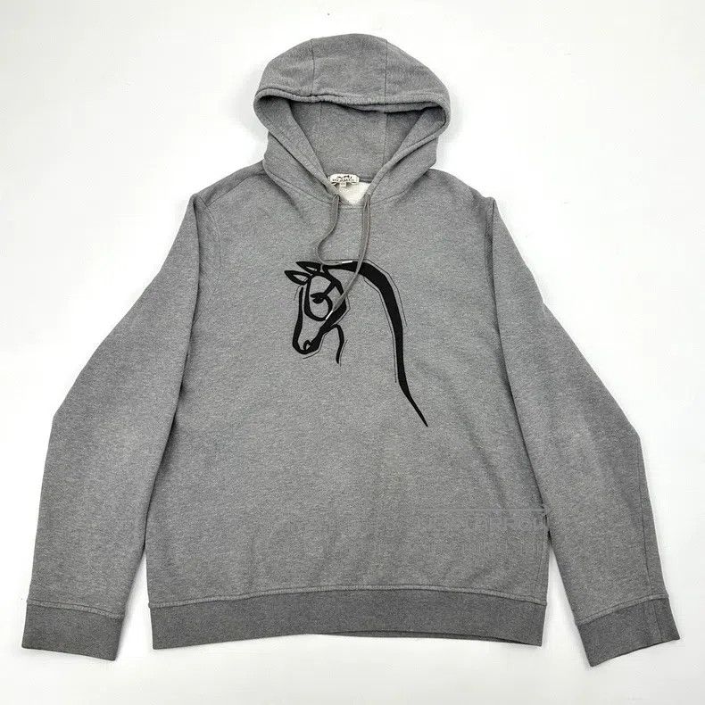 Hermes Hermes size 3XL War Horse Head Patched Hooded Gray Sweatshi Size US XXL / EU 58 / 5 - 1 Thumbnail