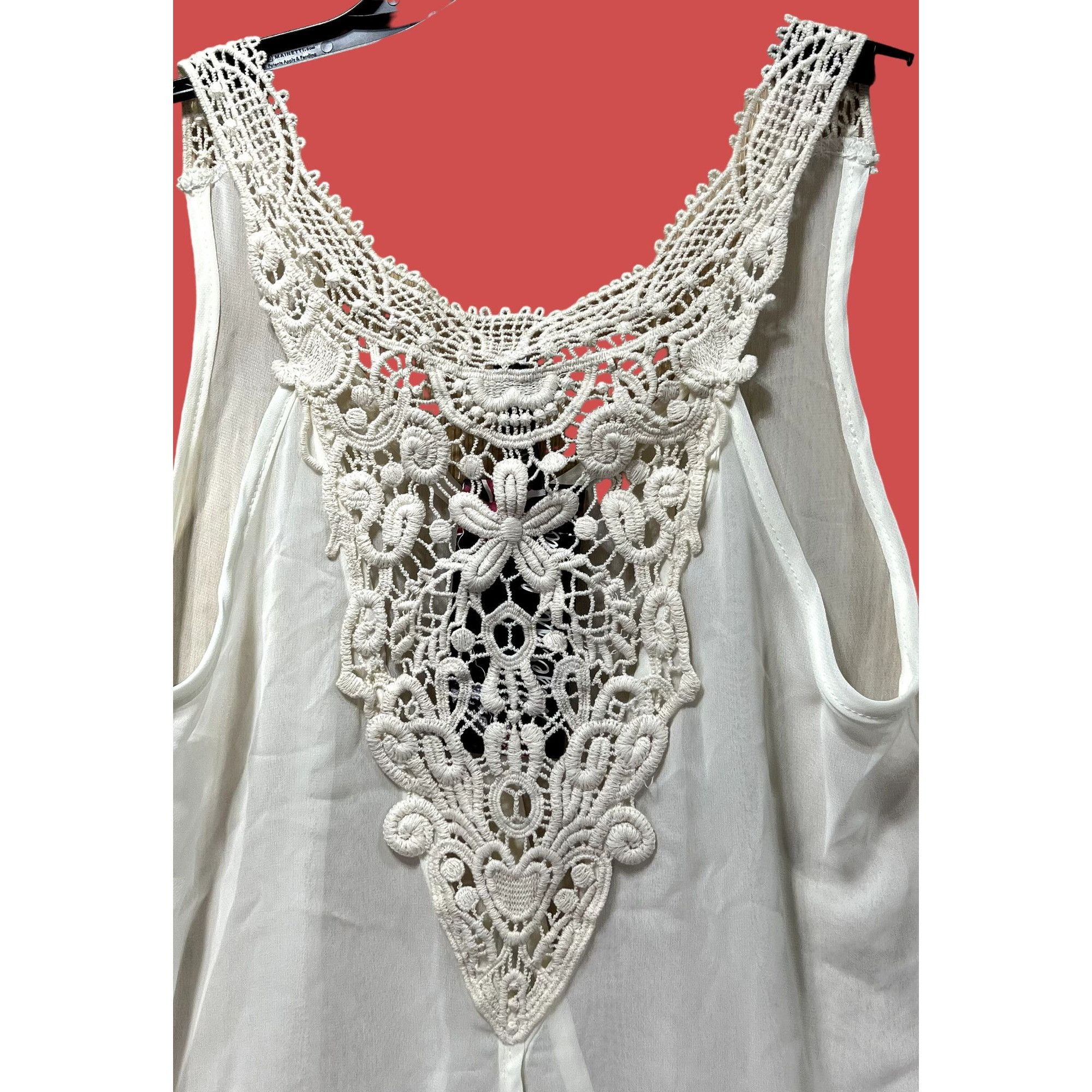 Other Mujer Moderna - Women's Sleeveless Lace Blouse - Beige - Sma Size S / US 4 / IT 40 - 10 Thumbnail
