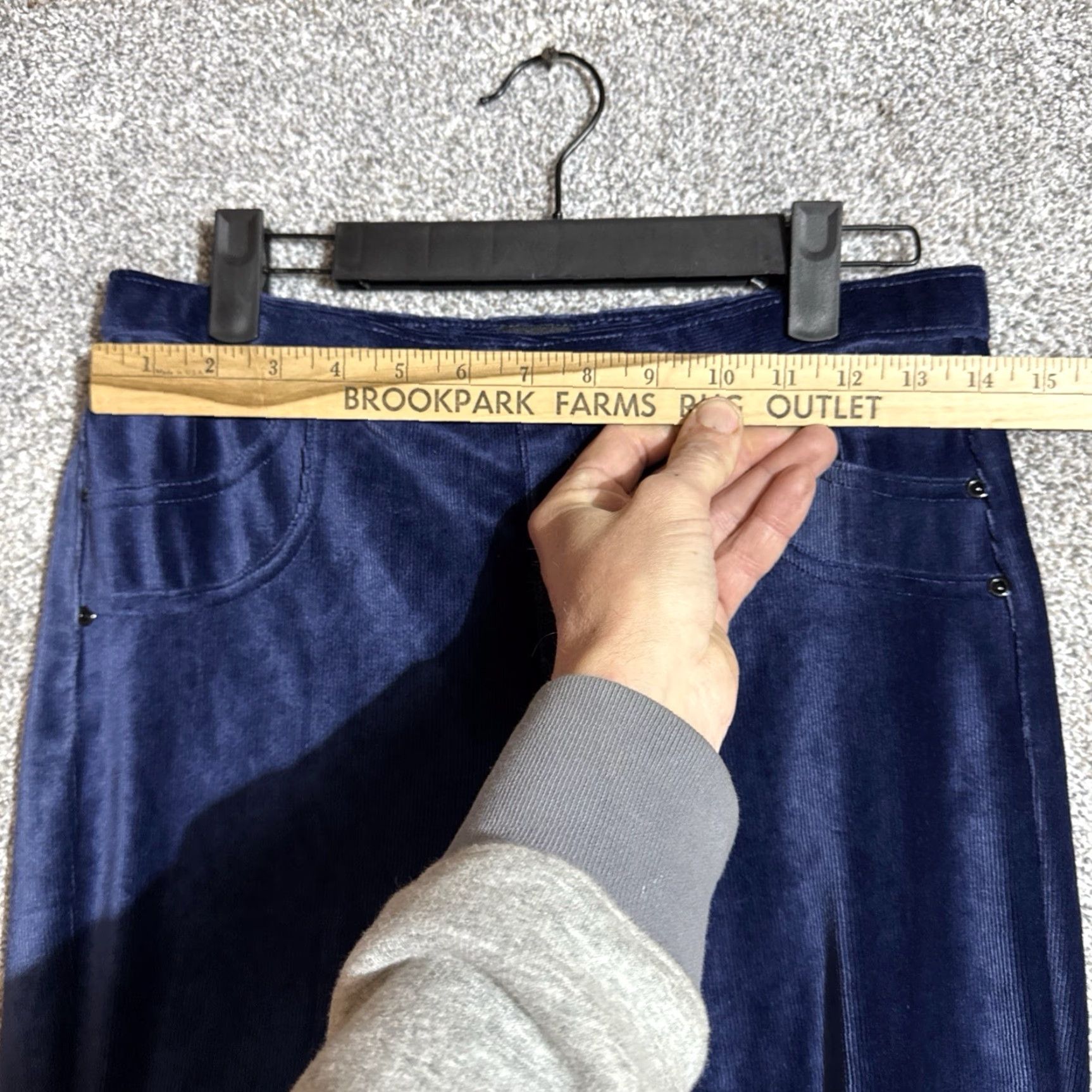 ASH DASH Y2K Glam Velour Pants Lounge Casual 90s 70s Style Womens M Blue Polyester Spandex Size 32" / US 10 / IT 46 - 3 Thumbnail