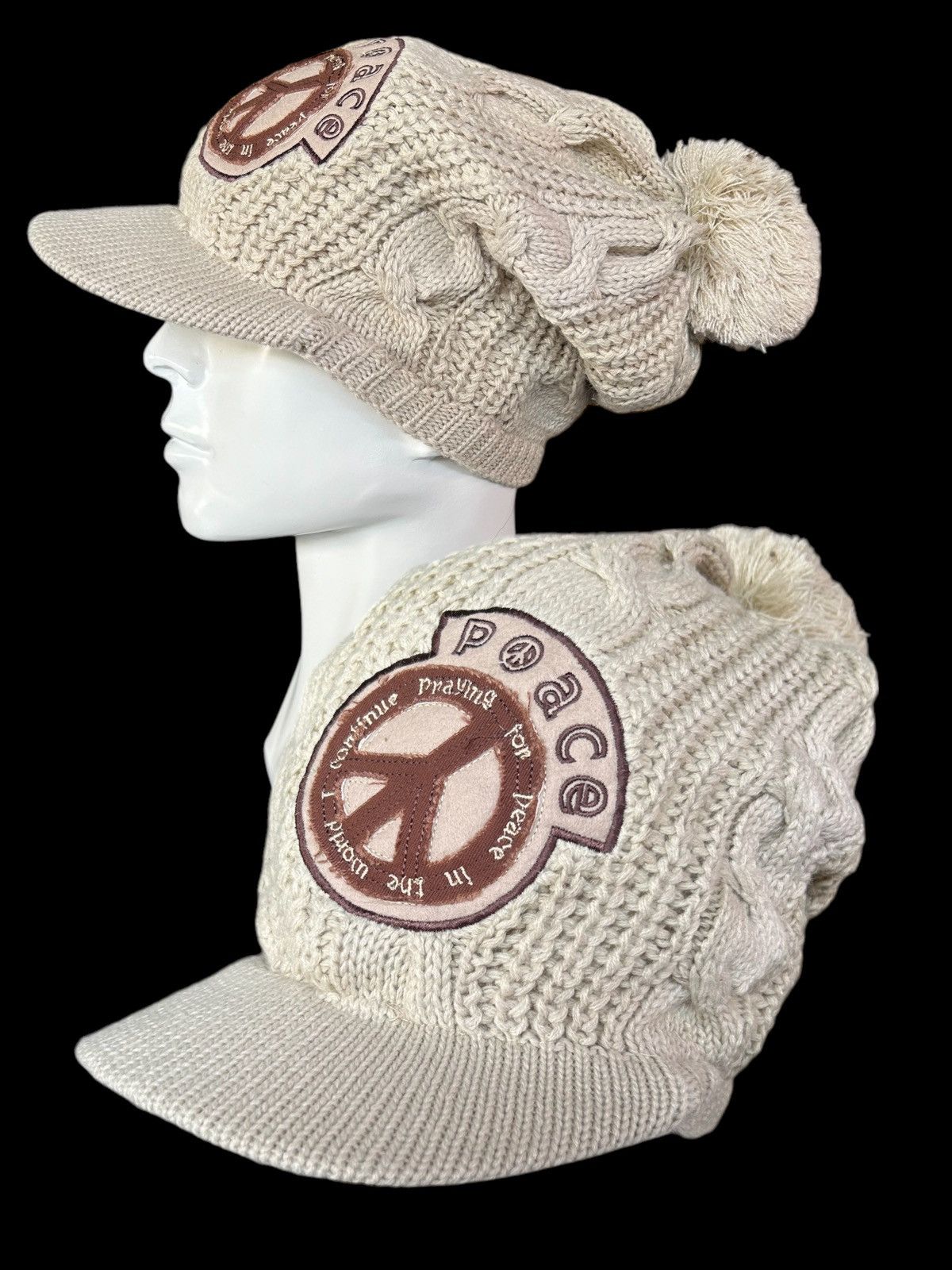 14th Addiction × If Six Was Nine × Japanese Brand Peace Punk Bondage Style Knitt big Hats Rare ☠️☠️☮️ Size ONE SIZE - 3 Thumbnail