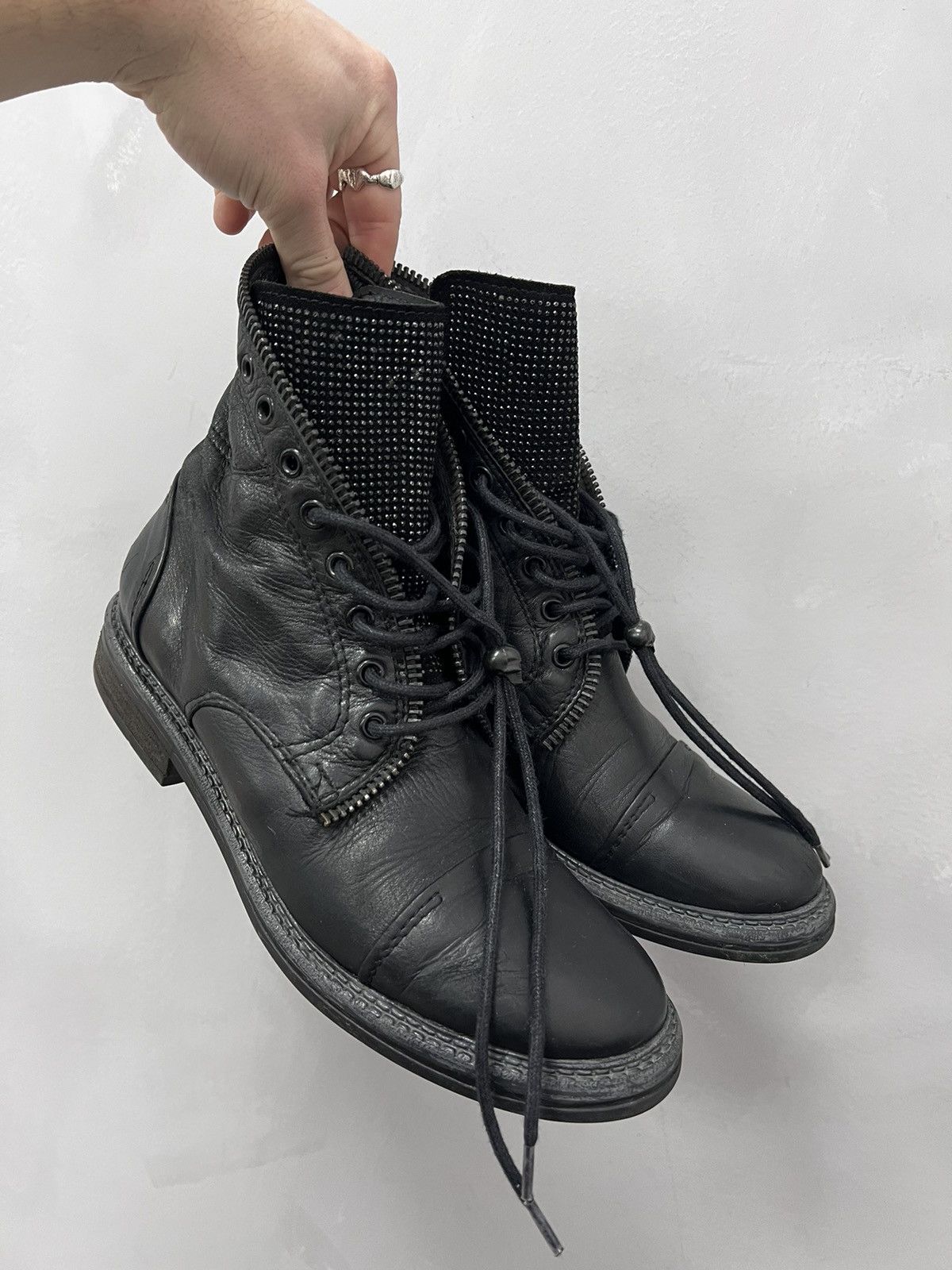 Vintage 90s Vintage Leather Cowboy Boots Western shoes GUIDI STYLE Size US 7.5 / EU 40-41 - 5 Thumbnail