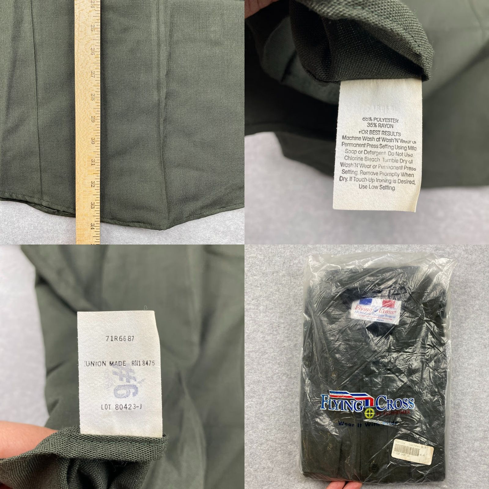 Vintage Flying Cross Shirt USBP Deluxe Uniform Adult 2XL Green USA Made NWT Mens Size US XXL / EU 58 / 5 - 8 Thumbnail