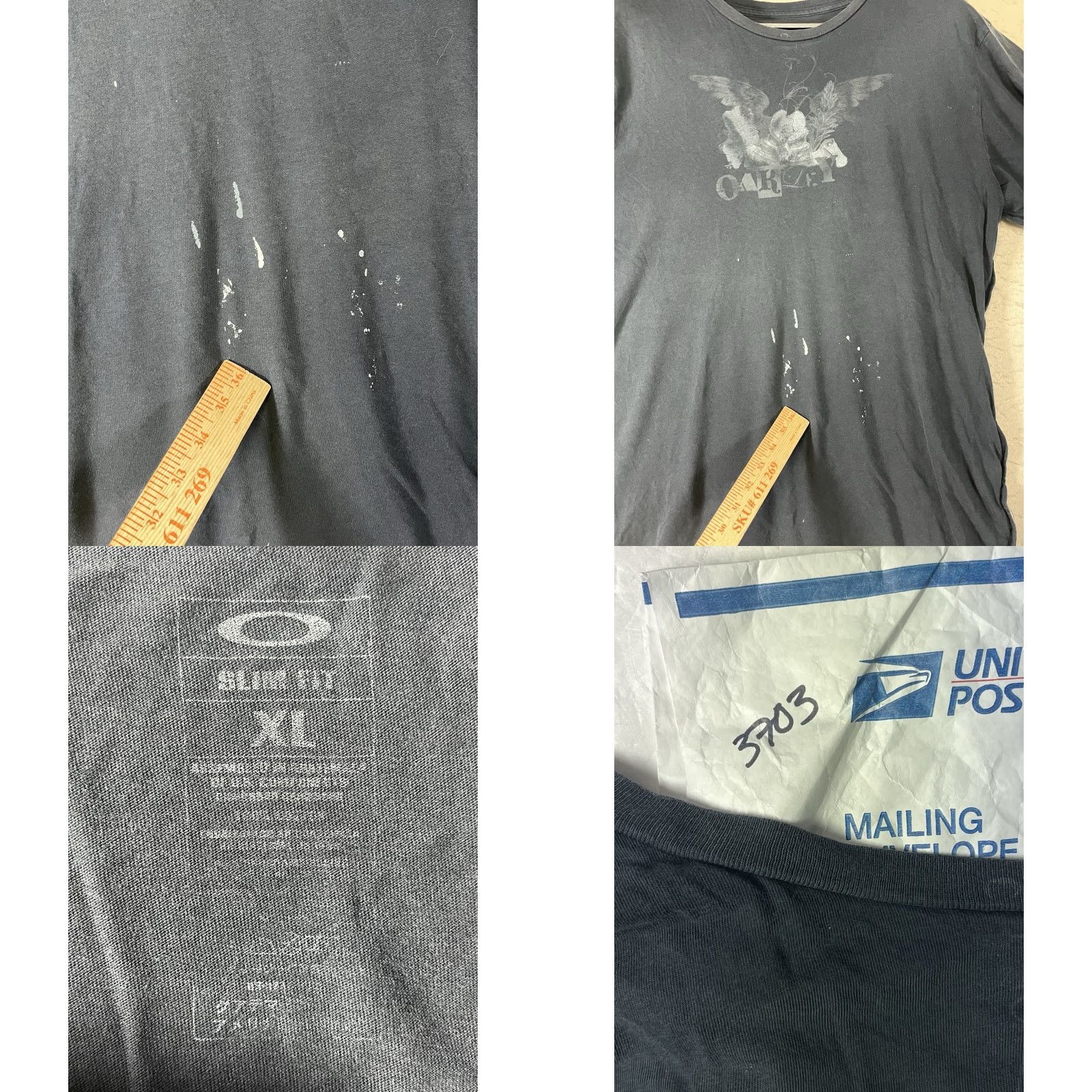 Oakley Oakley T-Shirt Men XL Black Short Sleeve Logo Distressed See Pics Size US XL / EU 56 / 4 - 8 Thumbnail