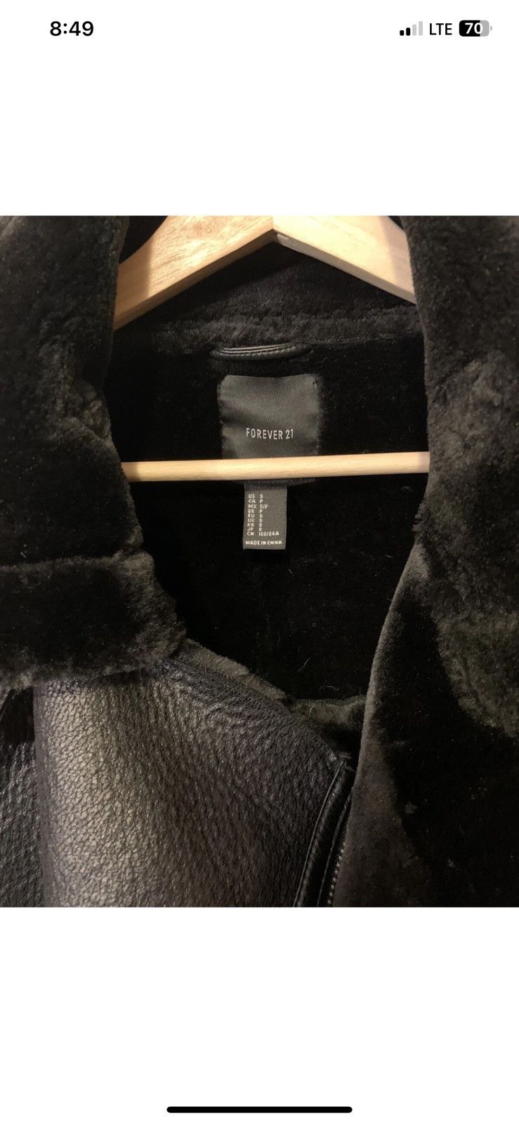 Forever 21 Forever 21 Womens Sz S faux Leather Moto Zip Front Black Size S / US 4 / IT 40 - 2 Thumbnail