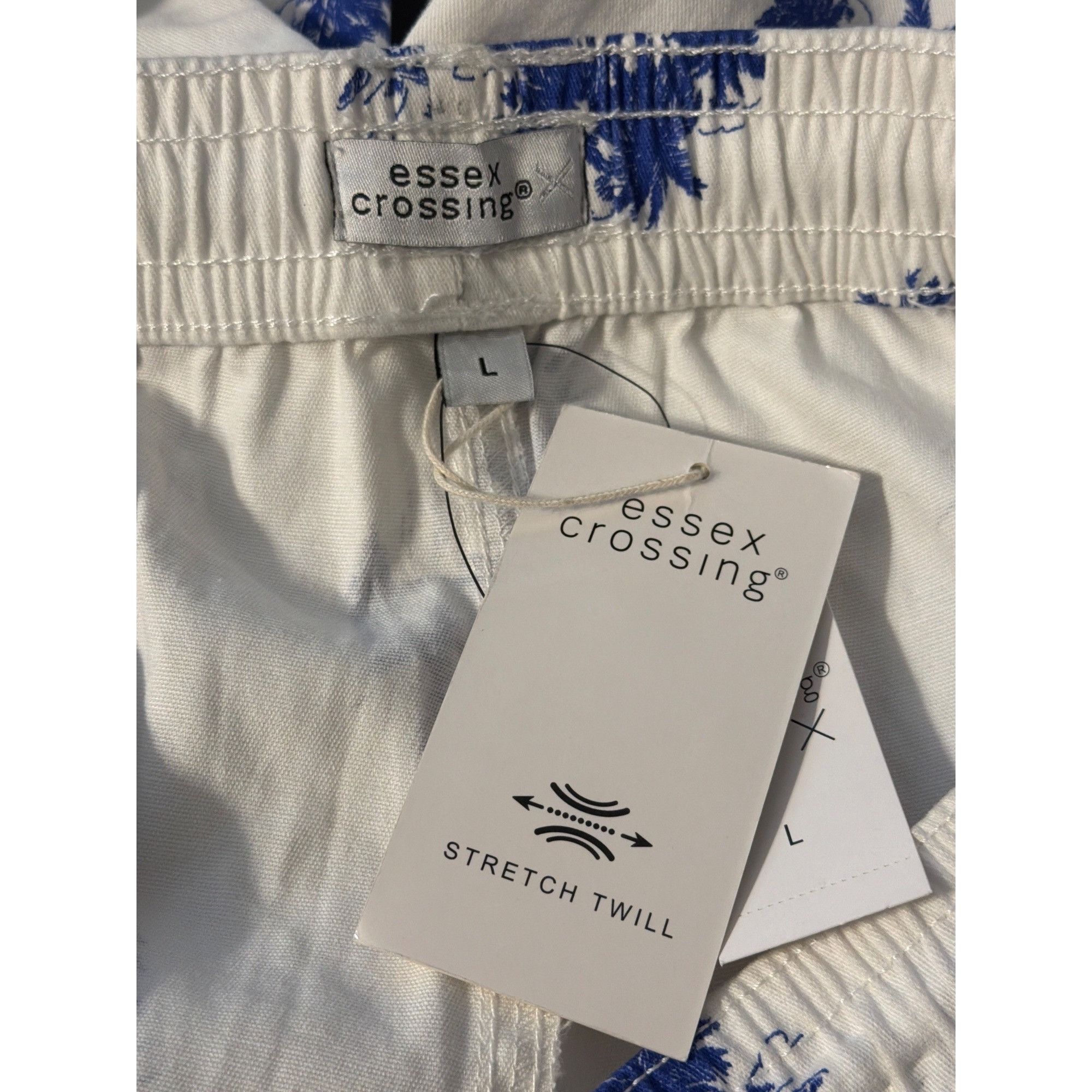 Other Essex Crossing Stretch Twill Shorts Pull On White Blue Palm Size US 40 / EU 56 - 5 Thumbnail