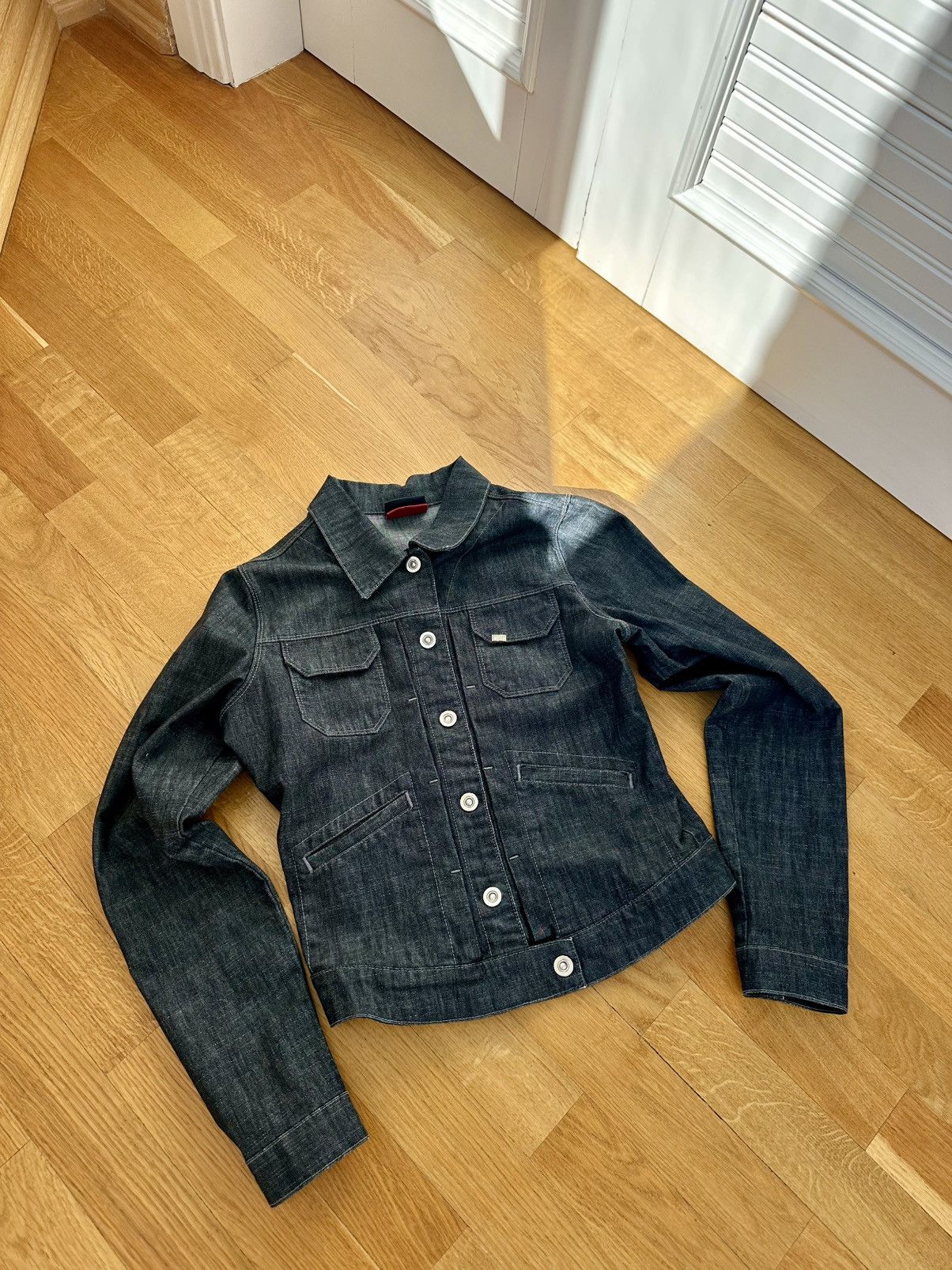 Vintage Motor jeans Denim Jacket Y2K Black Fit Size S / US 4 / IT 40 - 1 Thumbnail