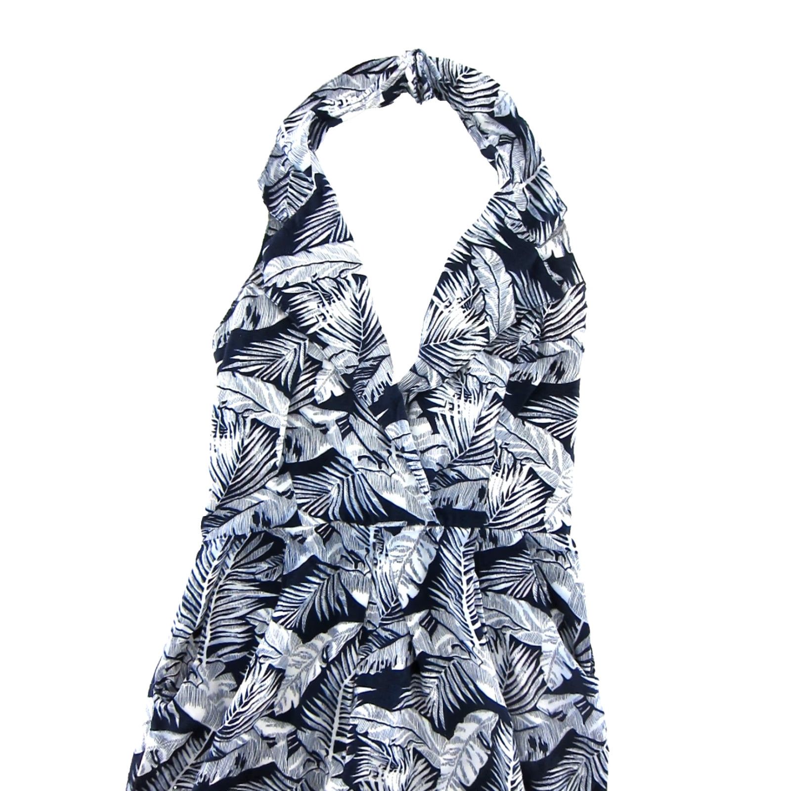Vintage VINTAGE Robbie Bee Dress Halter Sun Floral Pocket Blue 8 Women Rayon Sleeveless Back Zipper Size M / US 6-8 / IT 42-44 - 4 Thumbnail
