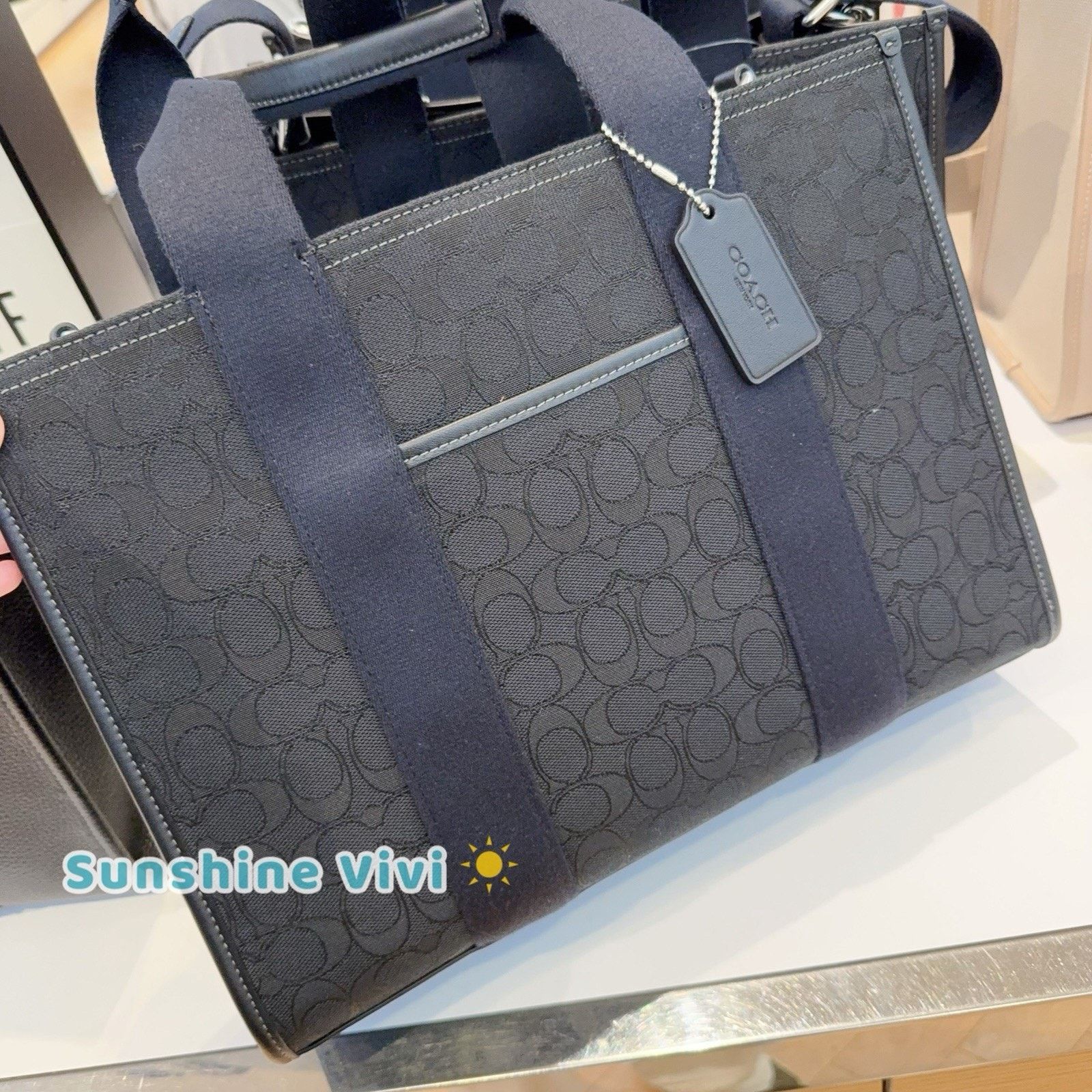 Coach NWT Coach CY368 Smith Tote Bag Signature Crossbody Black Size ONE SIZE - 6 Thumbnail