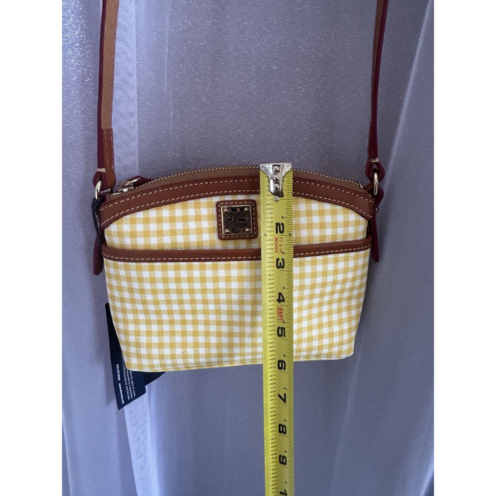 Dooney & Bourke Dooney & Bourke Domed Crossbody Gingham Yellow Plaid NWT Size ONE SIZE - 9 Thumbnail