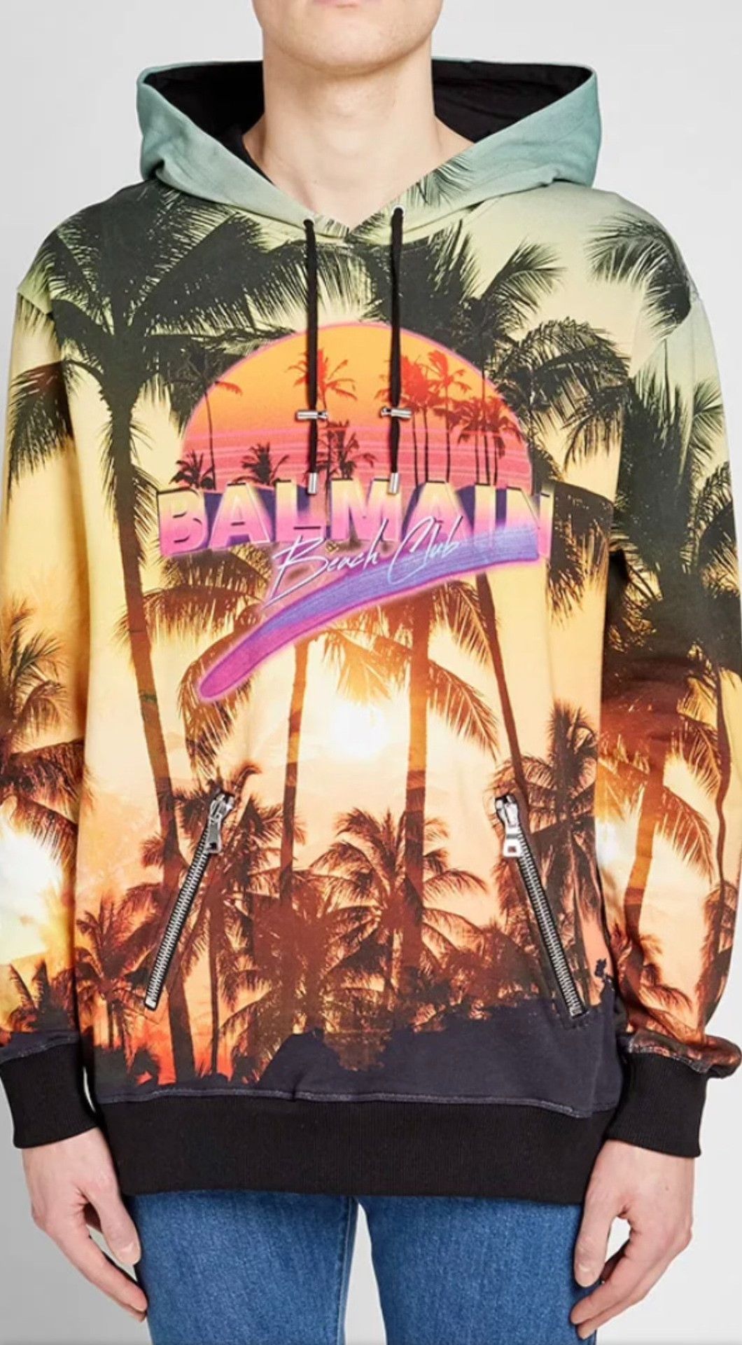 Balmain Balmain Coconut Tree Sunset Print Hoodie Size US M / EU 48-50 / 2 - 1 Thumbnail