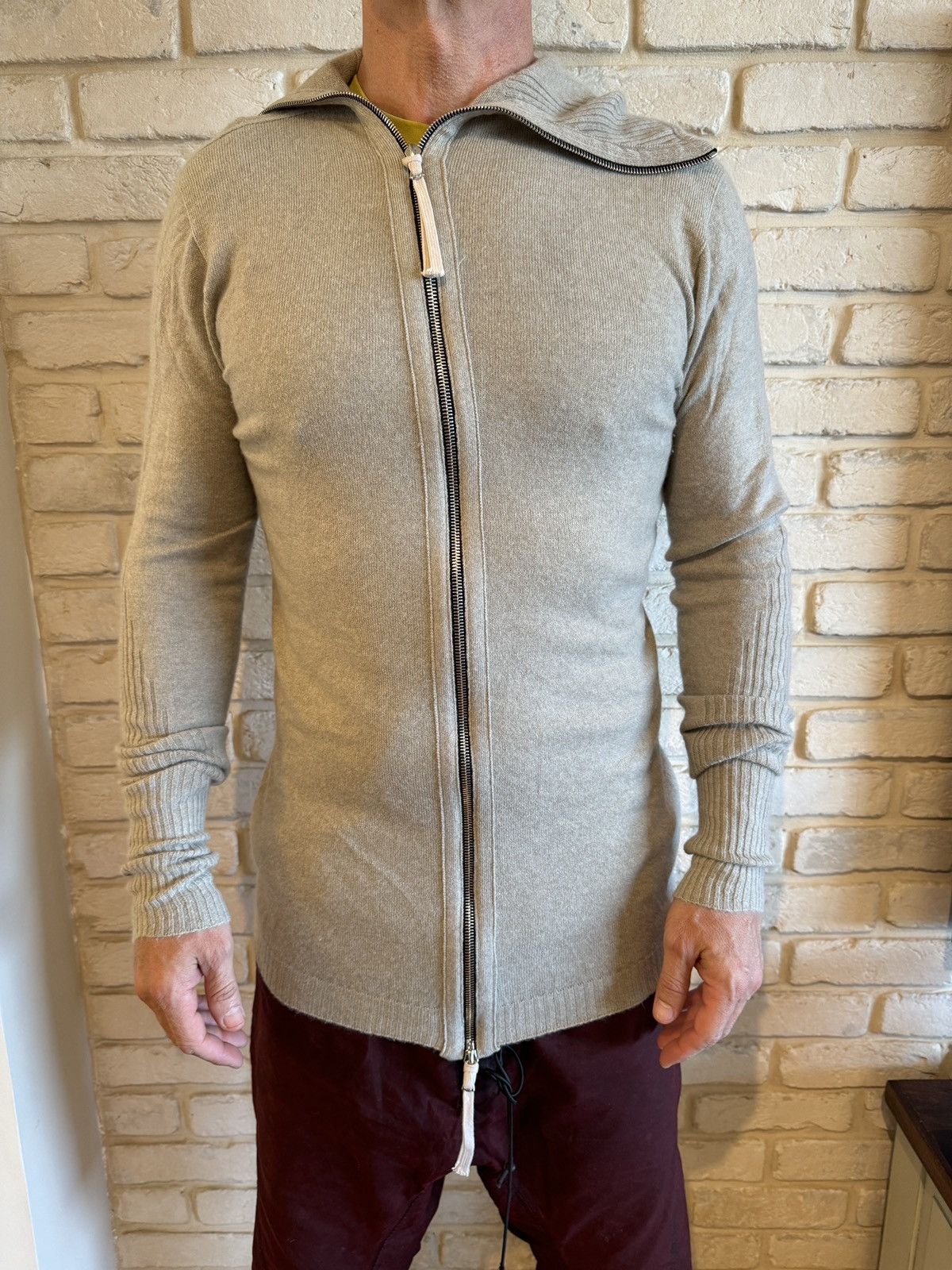 Boris Bidjan Saberi BORIS BIDJAN SABERI GREY CASHMERE Zip-Up