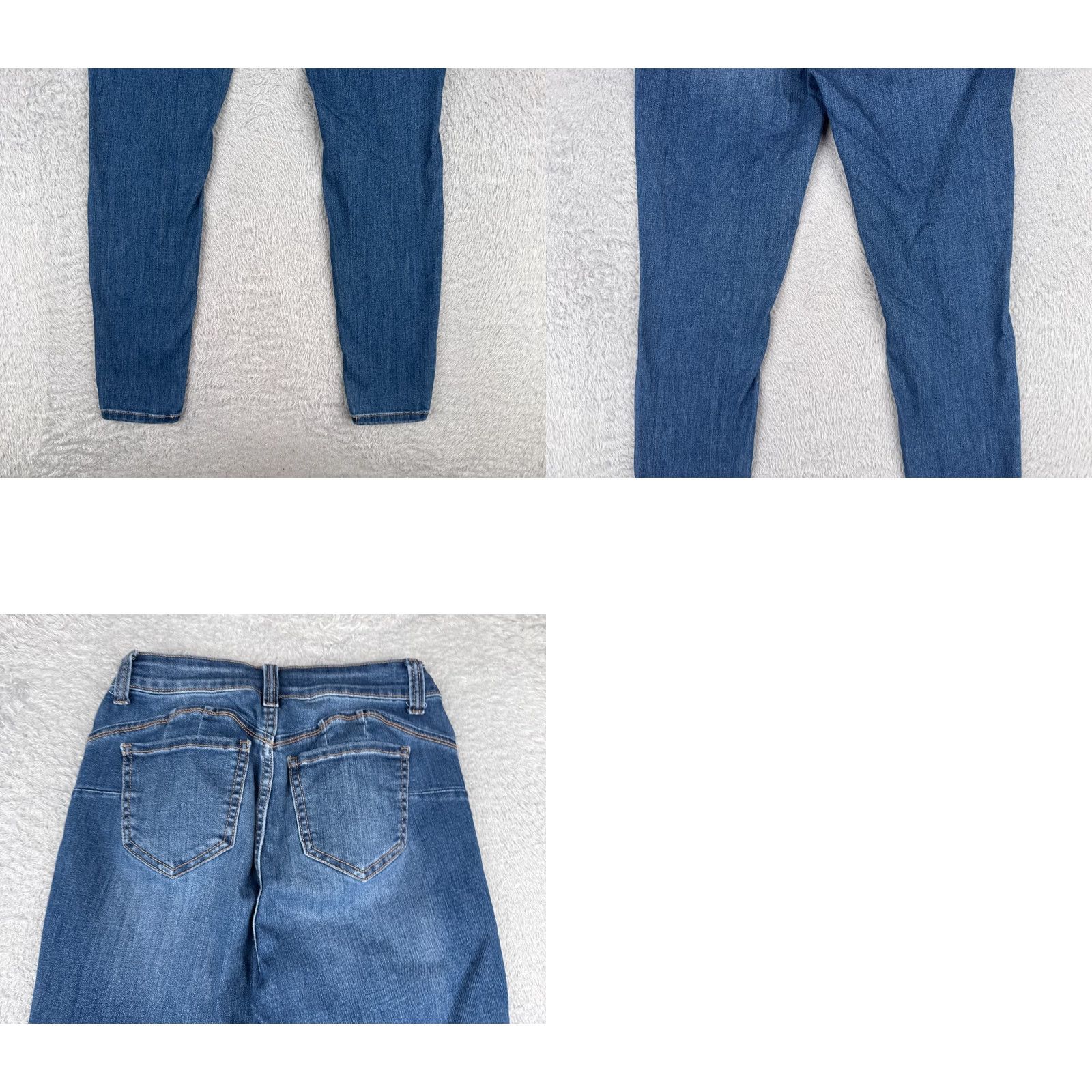 Vintage Wax Jeans Juniors Blue Denim Skinny Mid Rise 25x28 Womens Jeans 3 Distressed Pockets 5-Pocket Design Cotton Blend Cotton Size 26" / US 2 / IT 38 - 10 Thumbnail