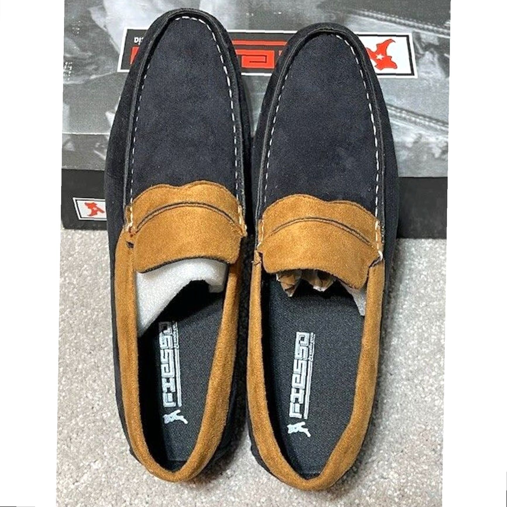 Vintage Fiesso Loafers Slip On Driving Moccassin Suede Comfort 7 Men Casual Workwear Black Uk 6.5 Us 7 EU 40 Loafer Closed Toe Slip On Size US 7 / EU 40 - 5 Thumbnail