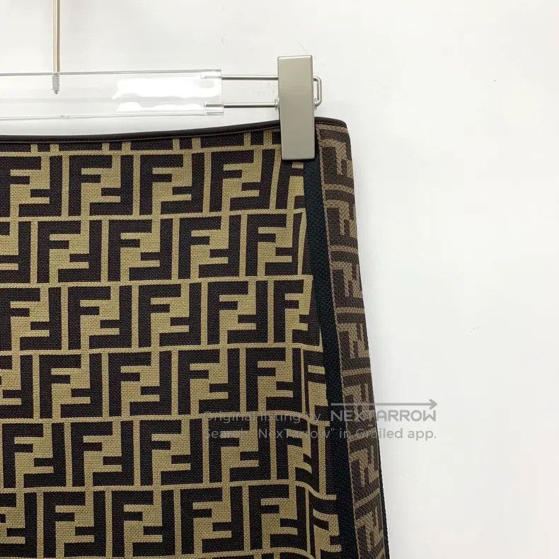 Fendi Fendi Dark brown logo lettering full print cotton knitted Size 24" / US 00 / IT 34 - 3 Thumbnail