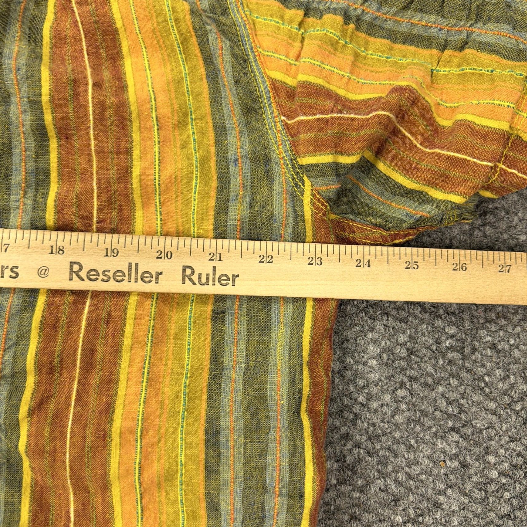 The Territory Ahead The Territory Ahead Shirt Mens XL Yellow Green Stripe 100% Linen Short Sleeve Size US XL / EU 56 / 4 - 7 Thumbnail