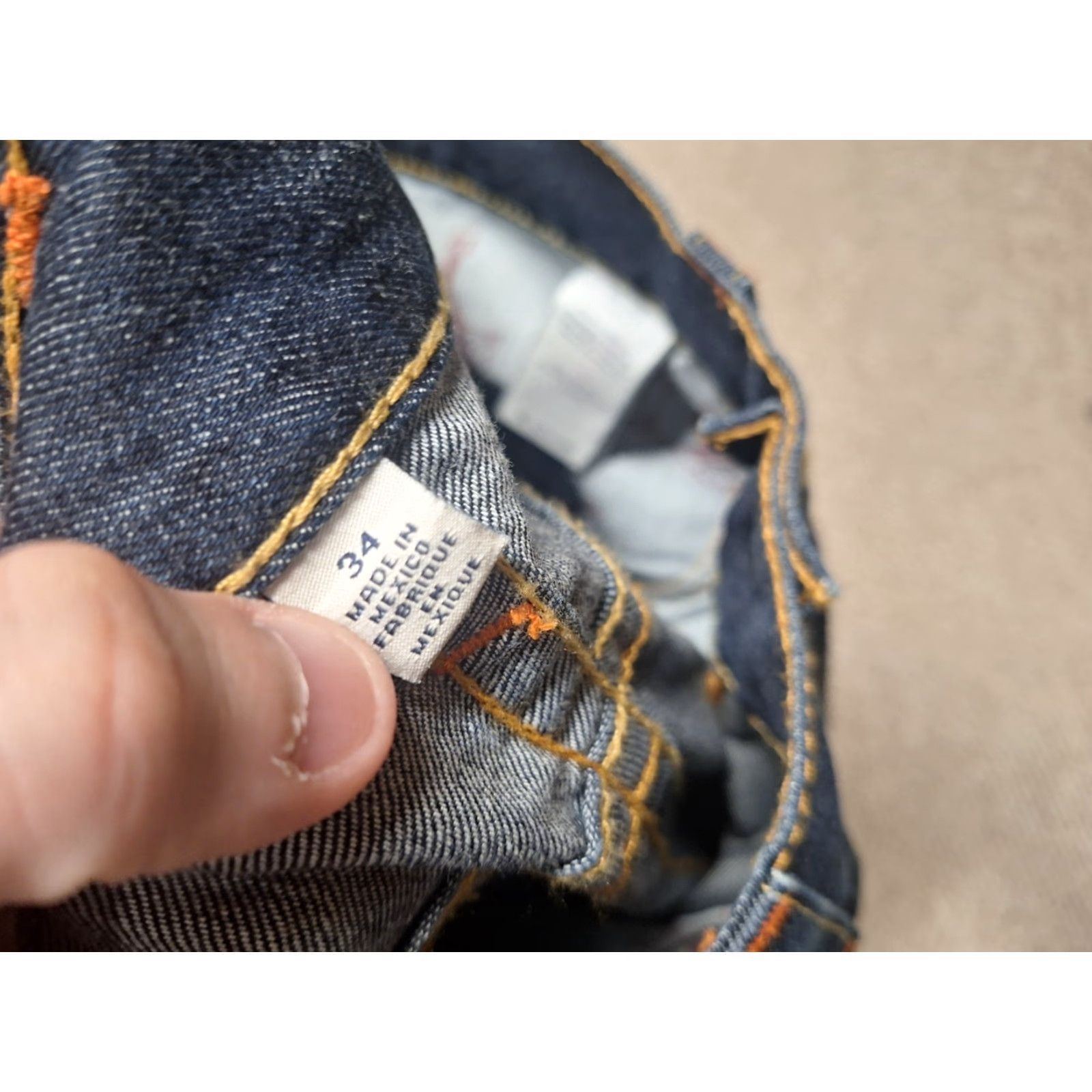 True Religion True Religion Jeans Mens 34 Straight Leg Denim Y2K Designer Pants Blue Distressed Pockets Logo Size US 34 / EU 50 - 3 Thumbnail