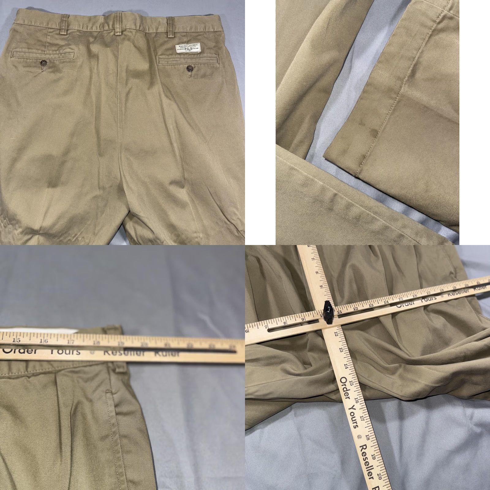 Polo Ralph Lauren VINTAGE Polo Ralph Lauren Andrew Pants Mens 38x32 Beige Pleated Cotton Chino Classic Fit Pants Size US M / EU 48-50 / 2 - 8 Thumbnail