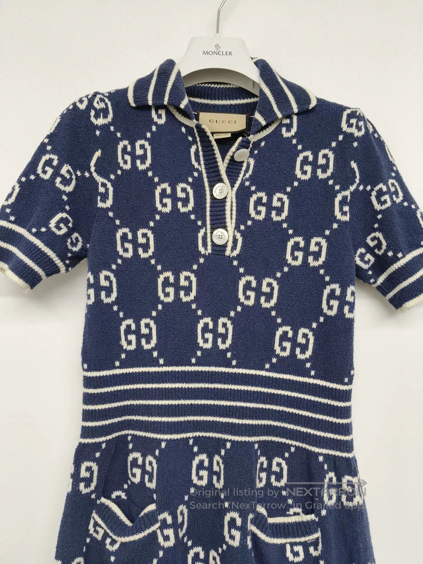 Gucci Gucci Blue GG Pattern Short Sleeve Dress. Size XS / US 0-2 / IT 36-38 - 4 Thumbnail
