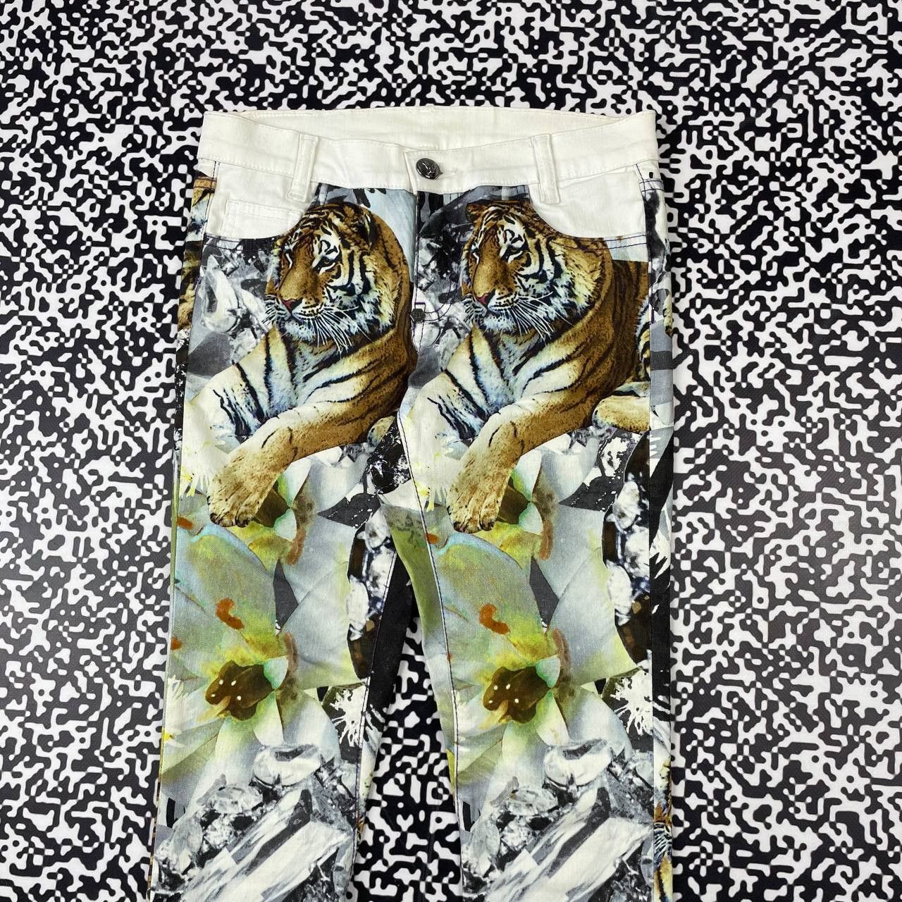Philipp Plein Vintage Y2K Philipp Plein Tiger Animal Jeans Luxury Style Size 28" / US 6 / IT 42 - 5 Thumbnail