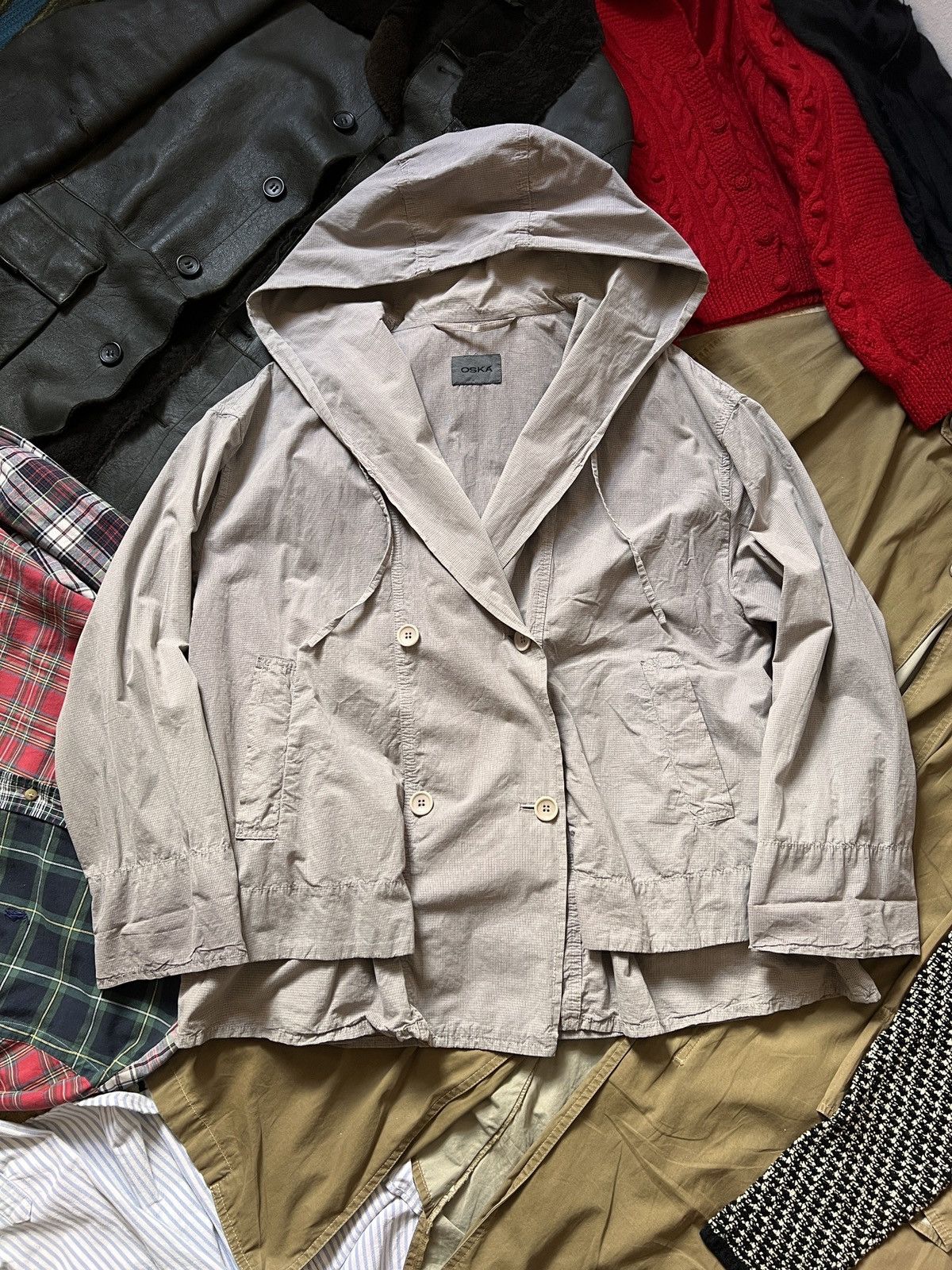 OSKA Avant Garde Oska Cotton Hooded Light Jacket Size L / US 10 / IT 46 - 5 Thumbnail