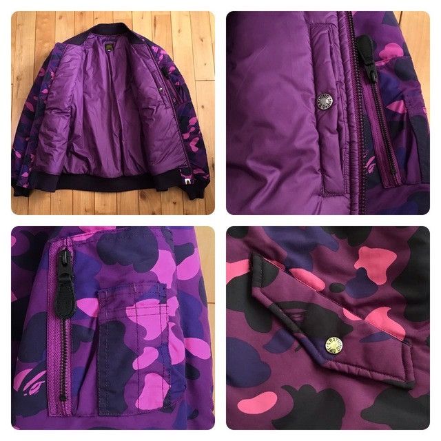 Bape BAPE MA-1 bomber jacket purple camo a bathing ape Size US L / EU 52-54 / 3 - 6 Thumbnail