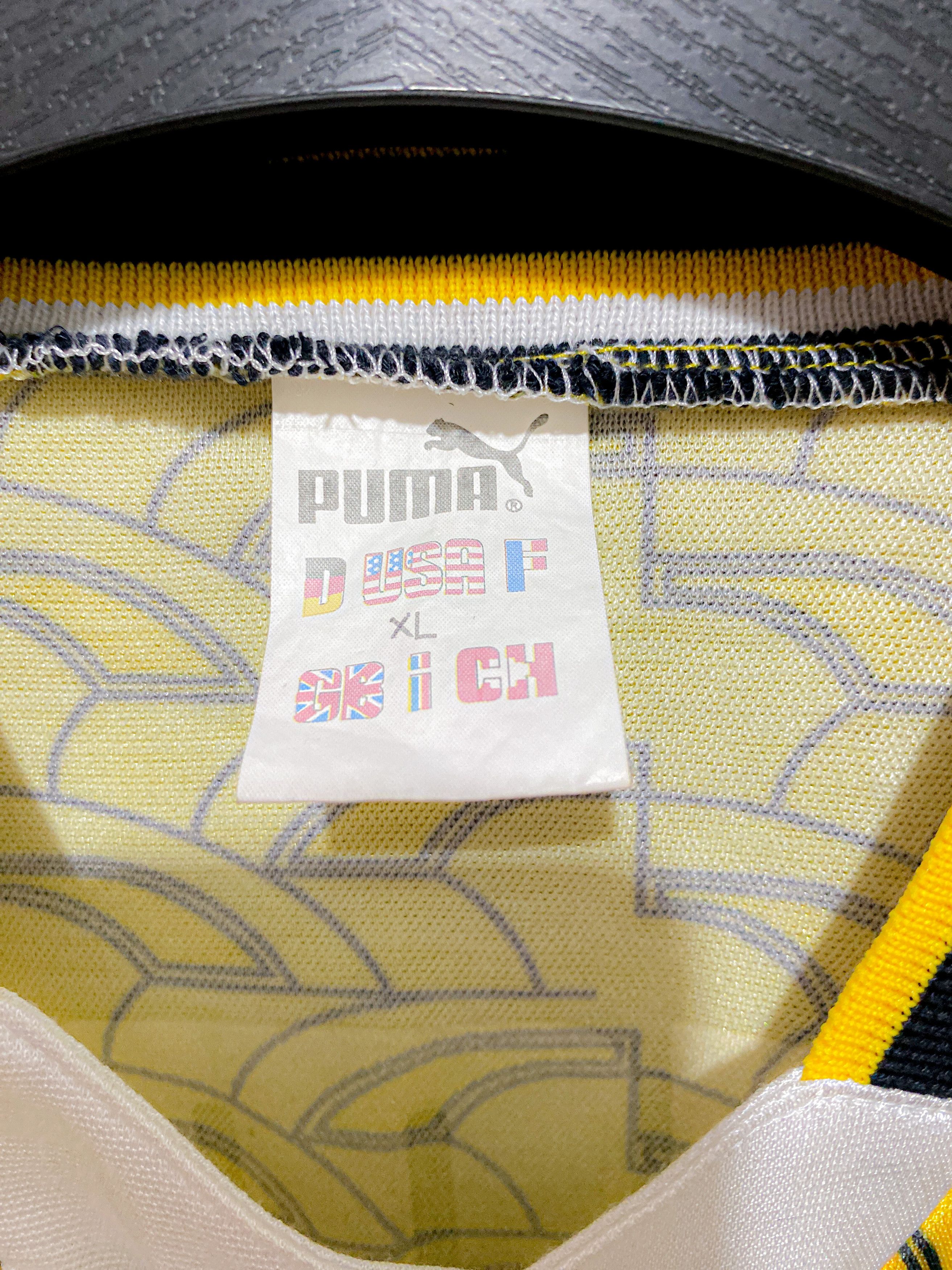 Vintage Ultra Rare Vintage Puma Sing Tao 1995 Away Match Issue Worn Size US XL / EU 56 / 4 - 4 Thumbnail