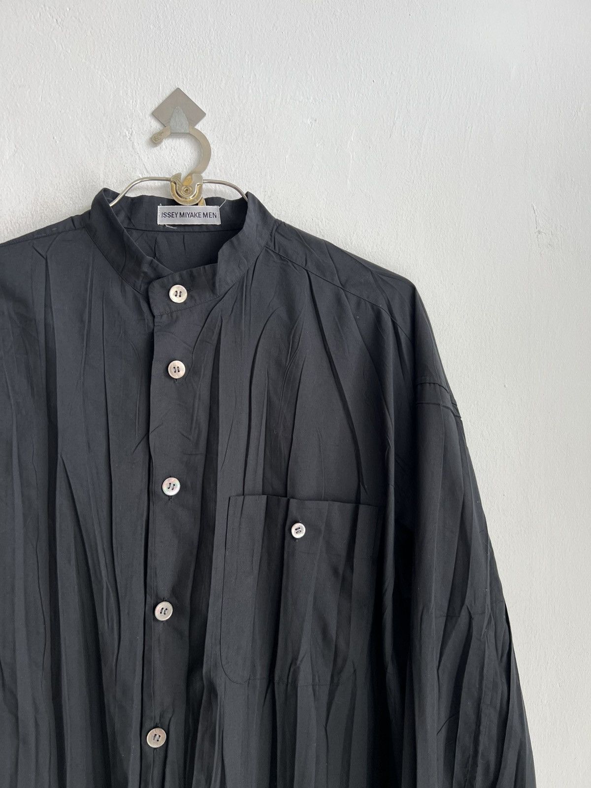 Pleats Please Issey Miyake SS98 Issey Miyake Men Wrinkled Pleated Stand Collar OS Jkt Size US XL / EU 56 / 4 - 1 Thumbnail
