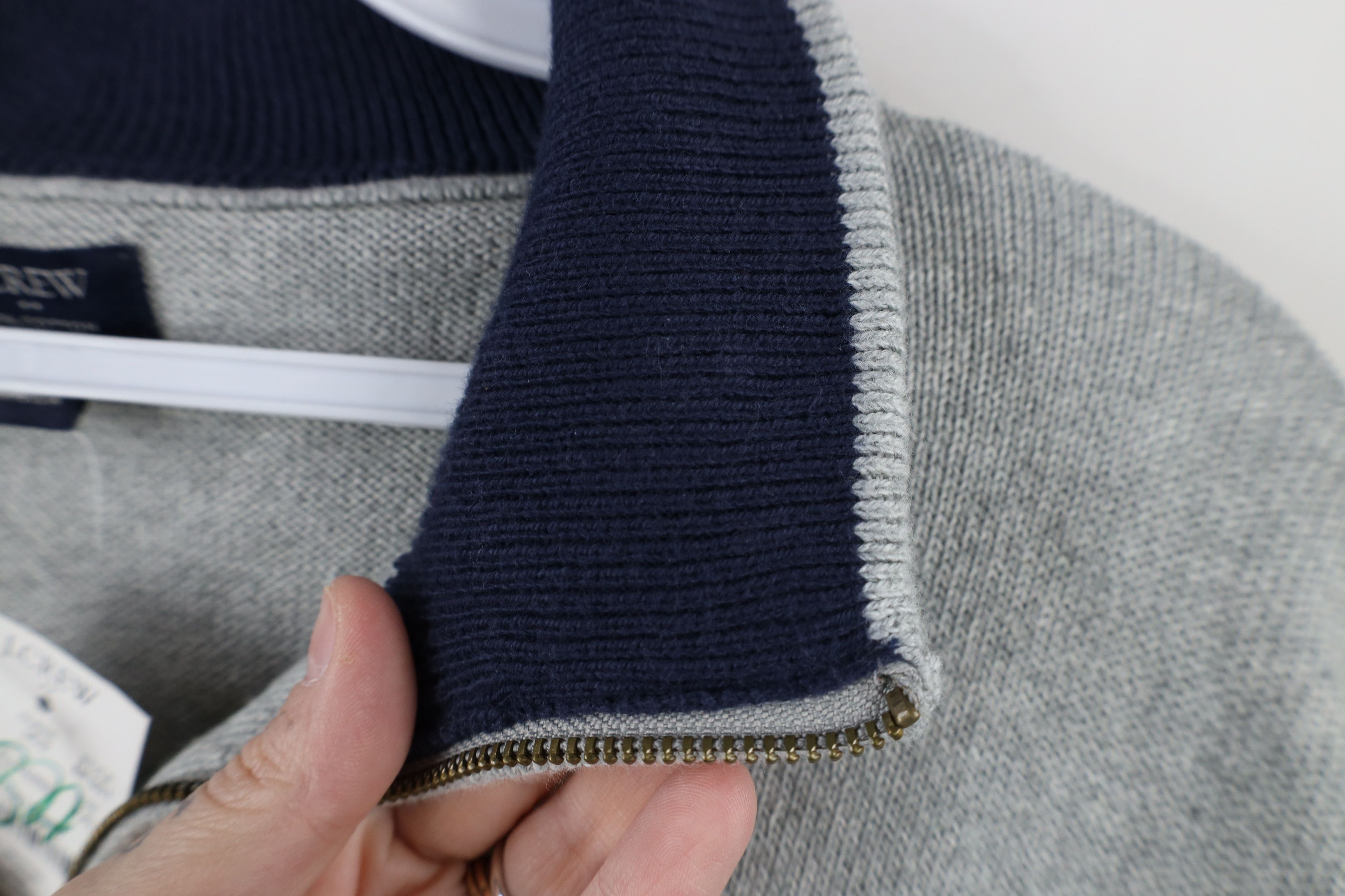 J.Crew × Vintage New J Crew Blank Cotton Knit Half Zip Pullover Sweater Gray Size US XXL / EU 58 / 5 - 6 Thumbnail