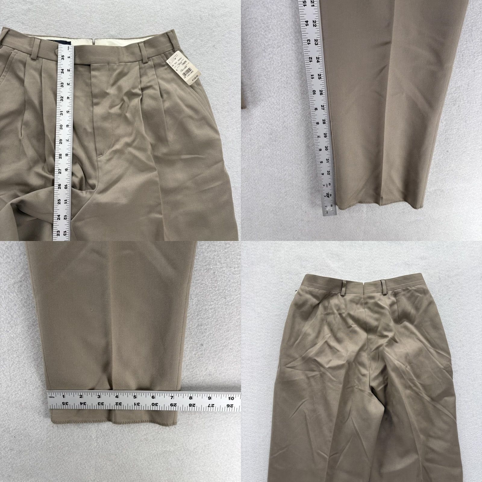 Brooks Brothers VINTAGE Brooks Brothers Dress Pants Womens 6 Taupe Wool Pleated USA Twill Career Beige Pockets Button 36in Inseam Mens Women Girls Size 28" / US 6 / IT 42 - 8 Thumbnail