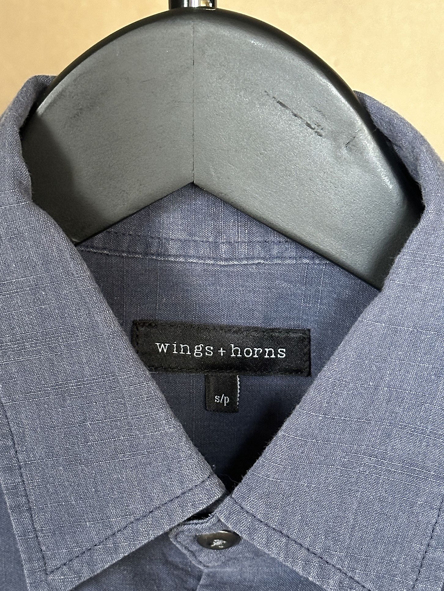 Wings + Horns Wings + Horns Short Sleeved Collared Shirt (Blue) Size US S / EU 44-46 / 1 - 3 Thumbnail