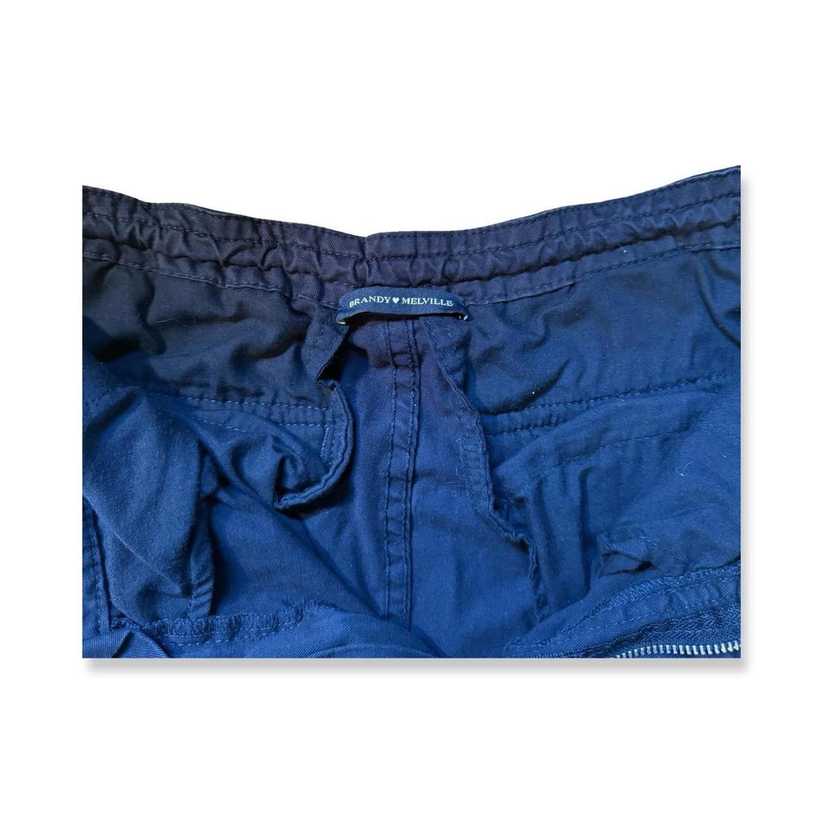 Designer Brandy Melville Navy Blue Cargo Pants Drawstring Waist Size 42" / US 20 - 3 Thumbnail