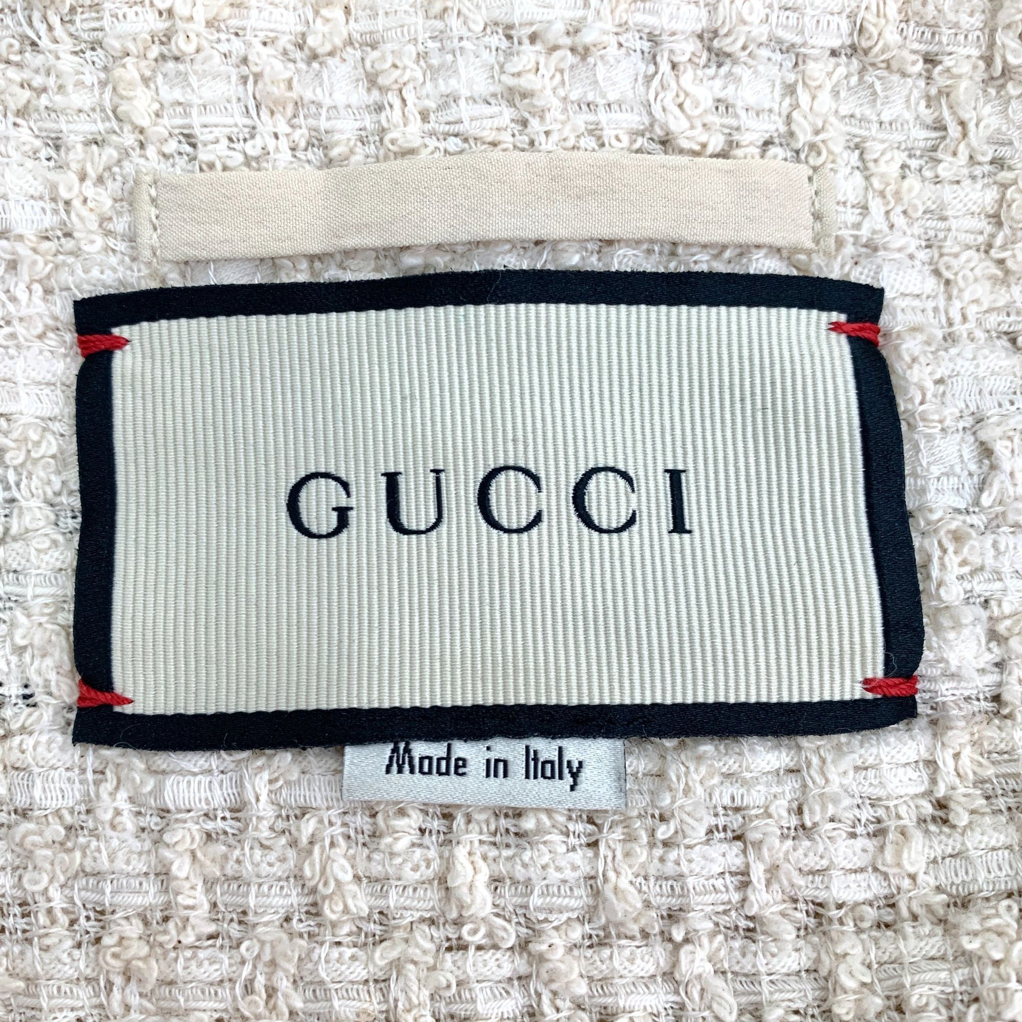 Gucci Gucci Beige Pearl Buckle Striped Cotton V-Neck Long Sleeve K Size XS / US 0-2 / IT 36-38 - 2 Thumbnail