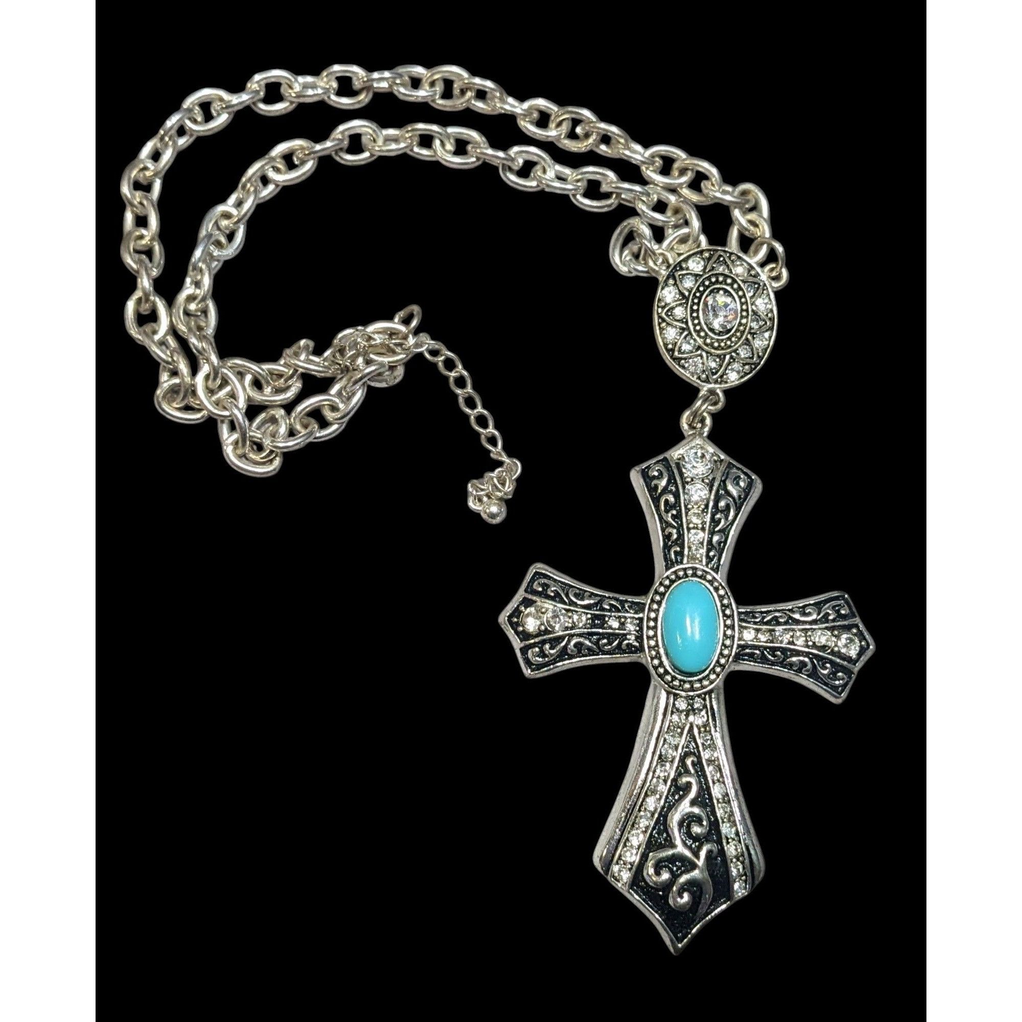 Other Southwestern Glam Rhinestone Cross Necklace Size ONE SIZE - 1 Thumbnail
