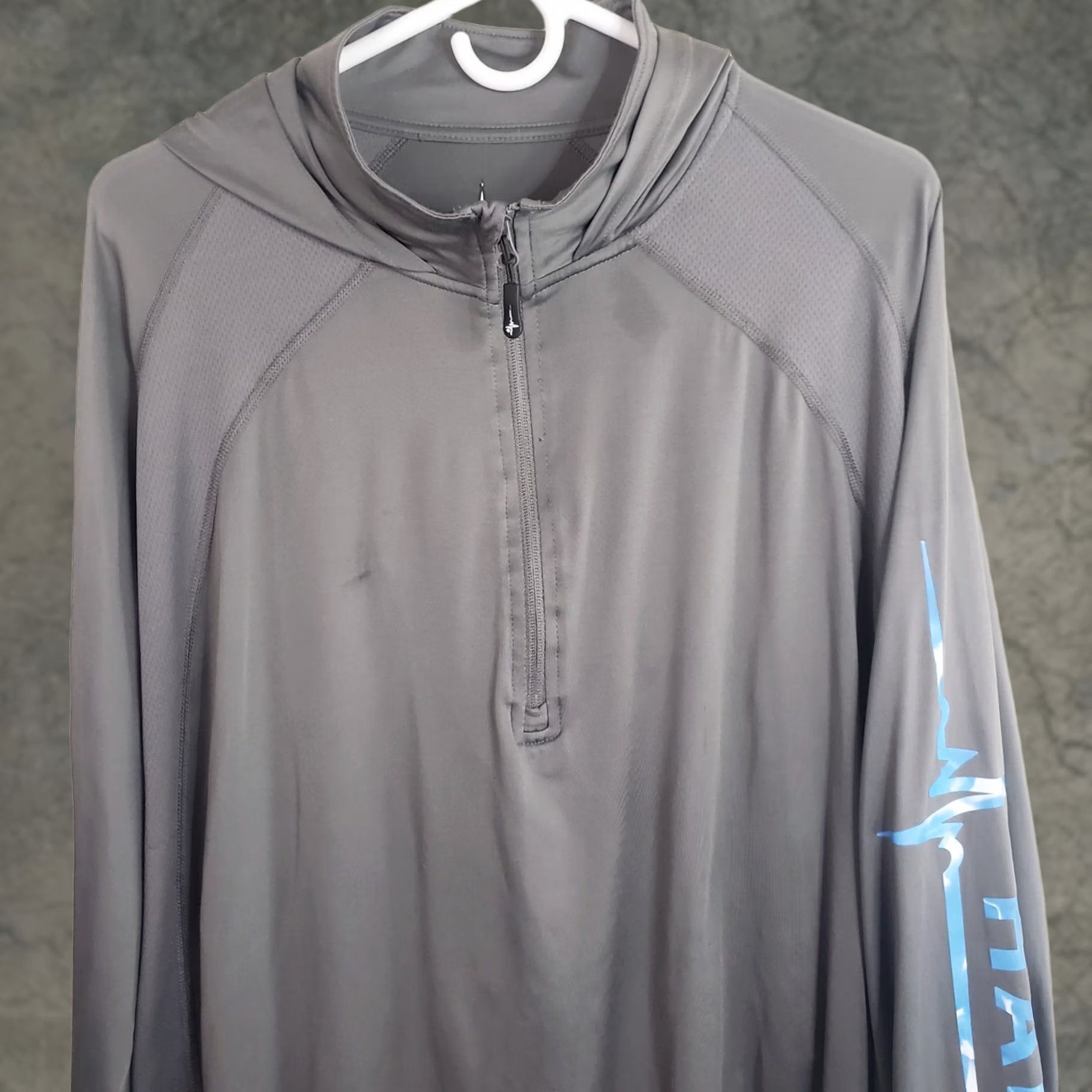 Habitat Habit Outdoors 1/4 Zip Hoodie Shirt LS 2XL Gray Logo Pullover Mock Neck Men Size US XXL / EU 58 / 5 - 1 Thumbnail