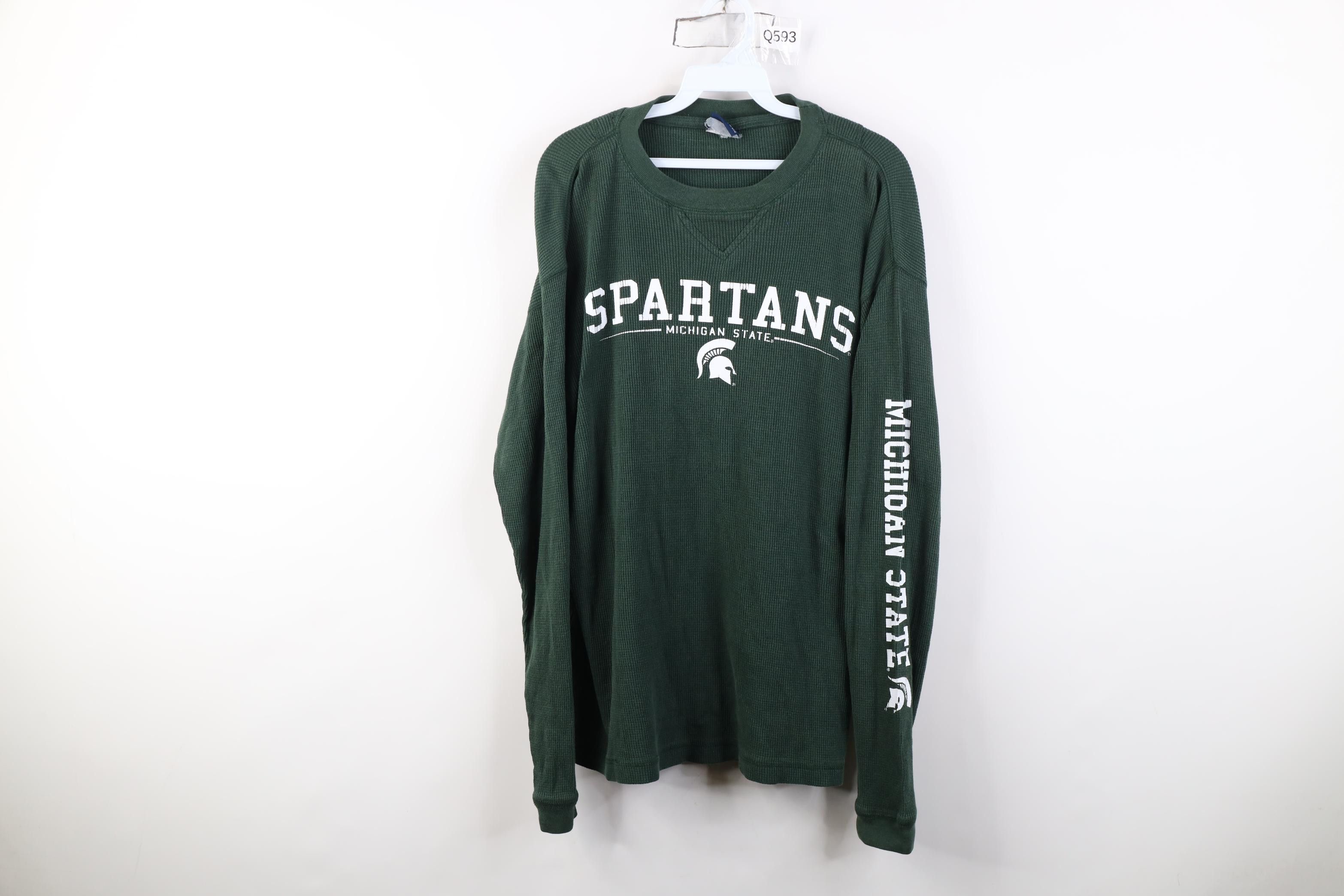 Vintage Vintage Michigan State University Thermal Knit T-Shirt Size US XL / EU 56 / 4 - 1 Thumbnail