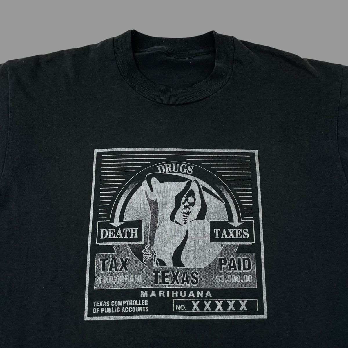 Vintage Vintage 1990s grim reaper t shirt Size US XL / EU 56 / 4 - 2 Thumbnail