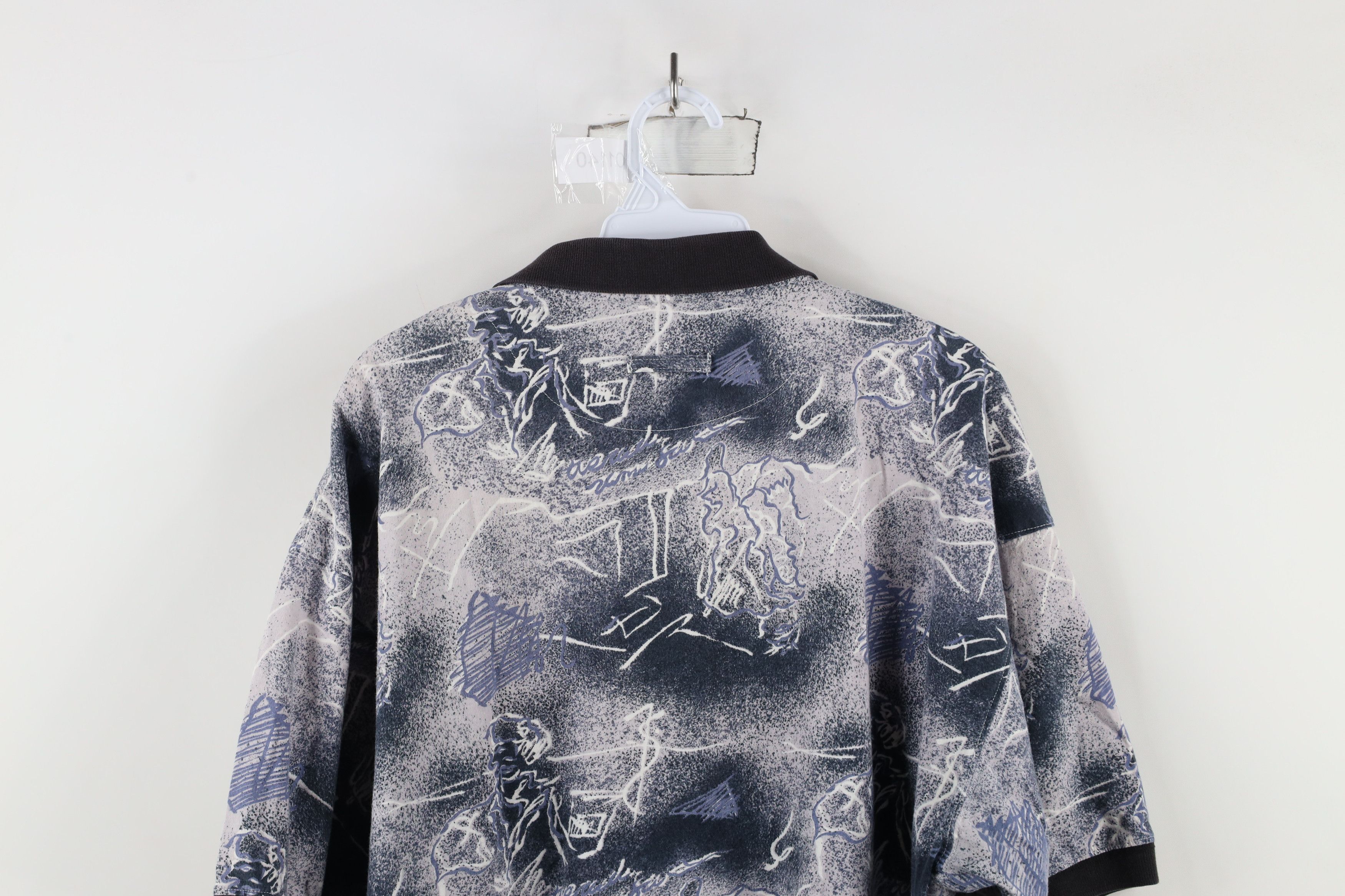 Vintage Vintage 90s Streetwear Abstract All Over Print Polo Shirt Size US L / EU 52-54 / 3 - 9 Thumbnail