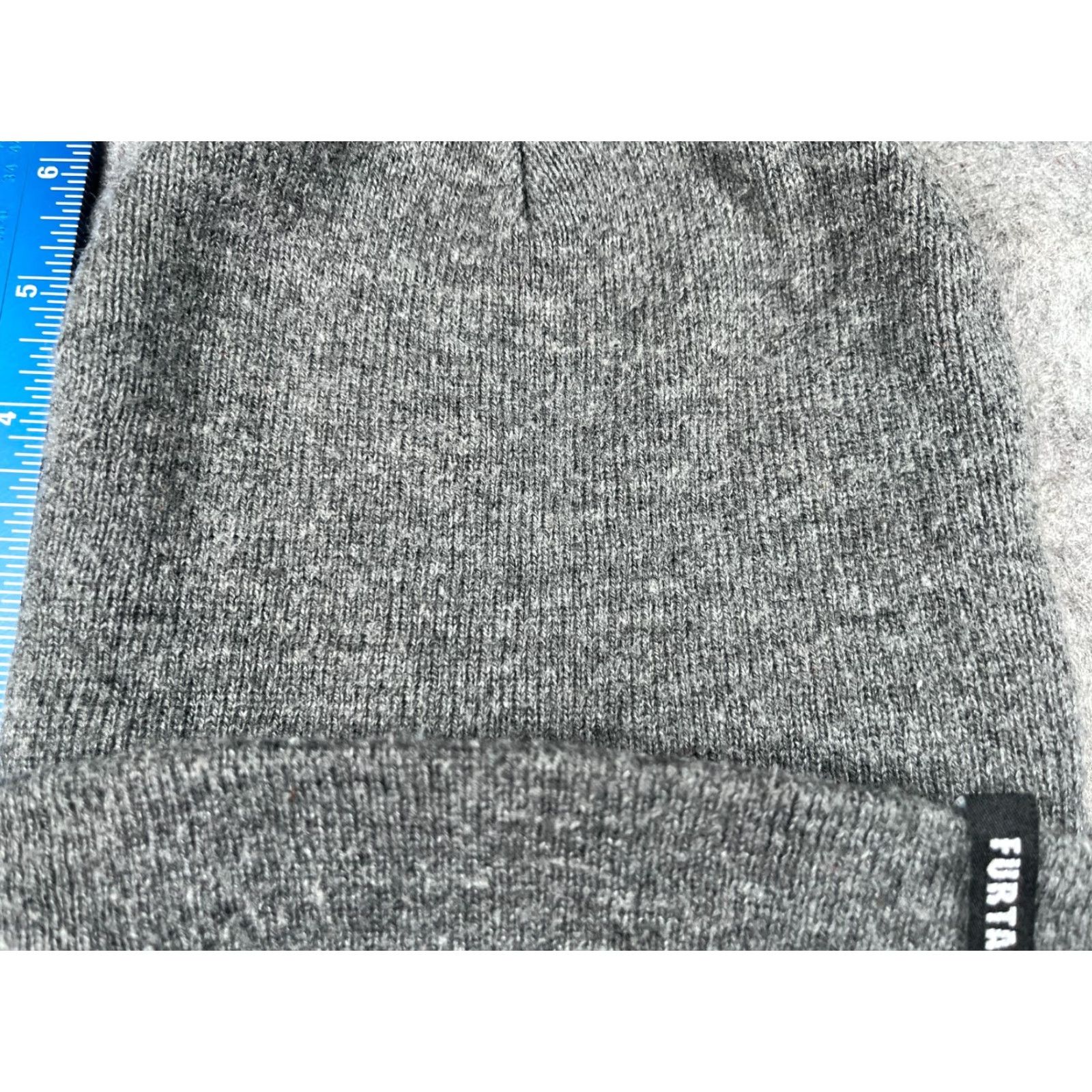 Vintage Furtalk Beanie Toque Hat Adult One Size Gray Acrylic Knit Logo Ski Beanie Mens Womens 100% Acrylic Knit Gift Size ONE SIZE - 3 Thumbnail