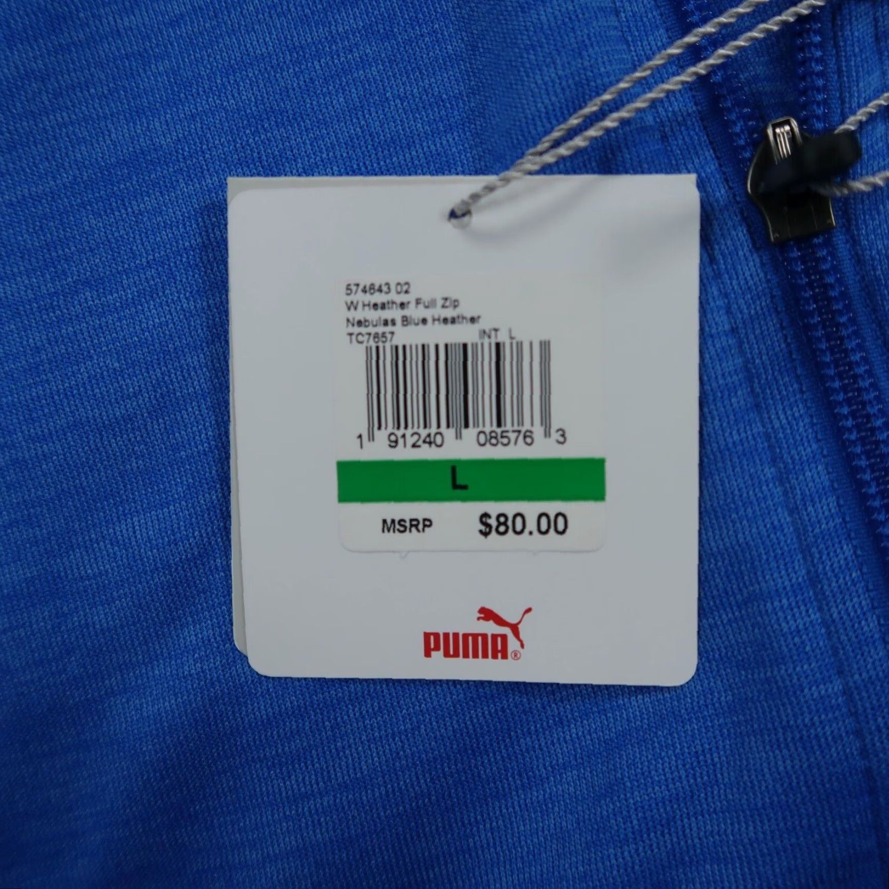 Puma Puma Jacket Womens Large Blue Heather Nebulas Full Zip Dry Cell Long Sleeve NWT Size L / US 10 / IT 46 - 5 Thumbnail
