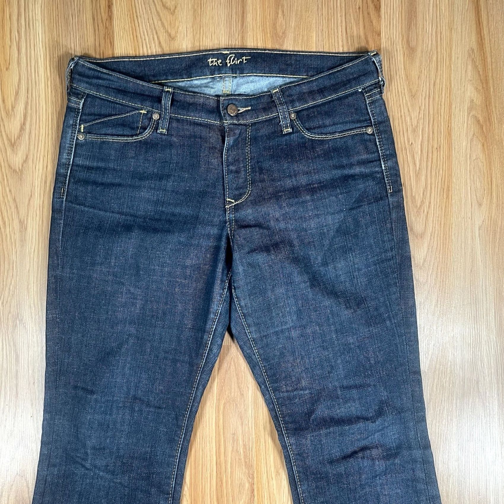 Denime The Flirt Jeans Womens Bootcut Mid Rise Stretch Blue Wash Denim Pants Size 10 Size 32" / US 10 / IT 46 - 2 Thumbnail