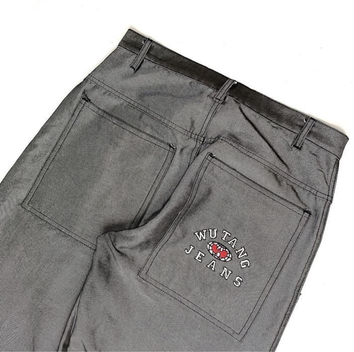Wu-Tang Clan Wu Wear jeans, shiny gray silver Wu-Tang Clan, 90s baggy 34 Size US 34 / EU 50 - 4 Thumbnail