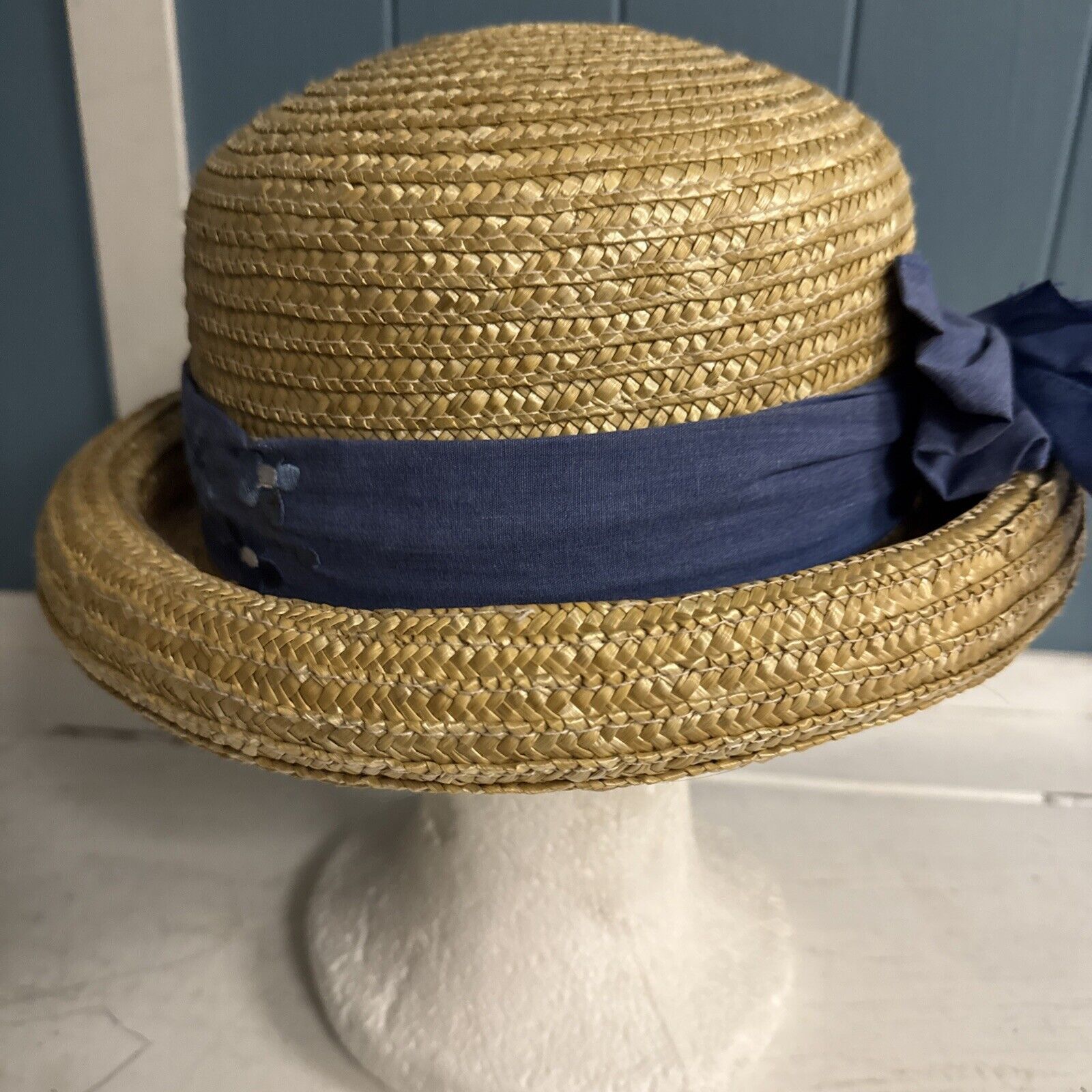 Vintage Vintage Kentucky Derby Acrylic Straw Hat With Floral bandana Size ONE SIZE - 6 Thumbnail