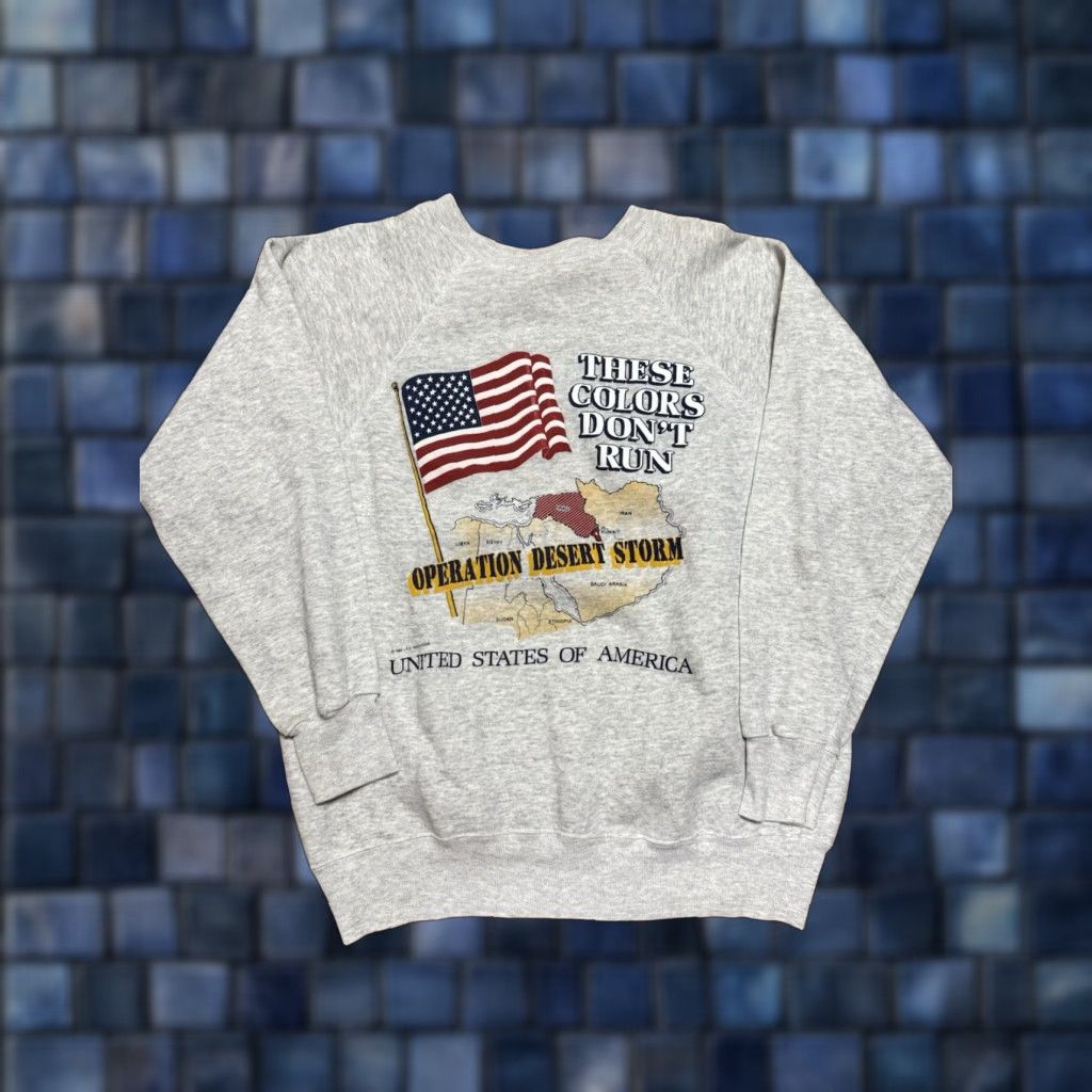 Vintage VINTAGE Operation Desert Storm Sweatshirt Men Medium Grey Map Made in USA Size US M / EU 48-50 / 2 - 1 Thumbnail
