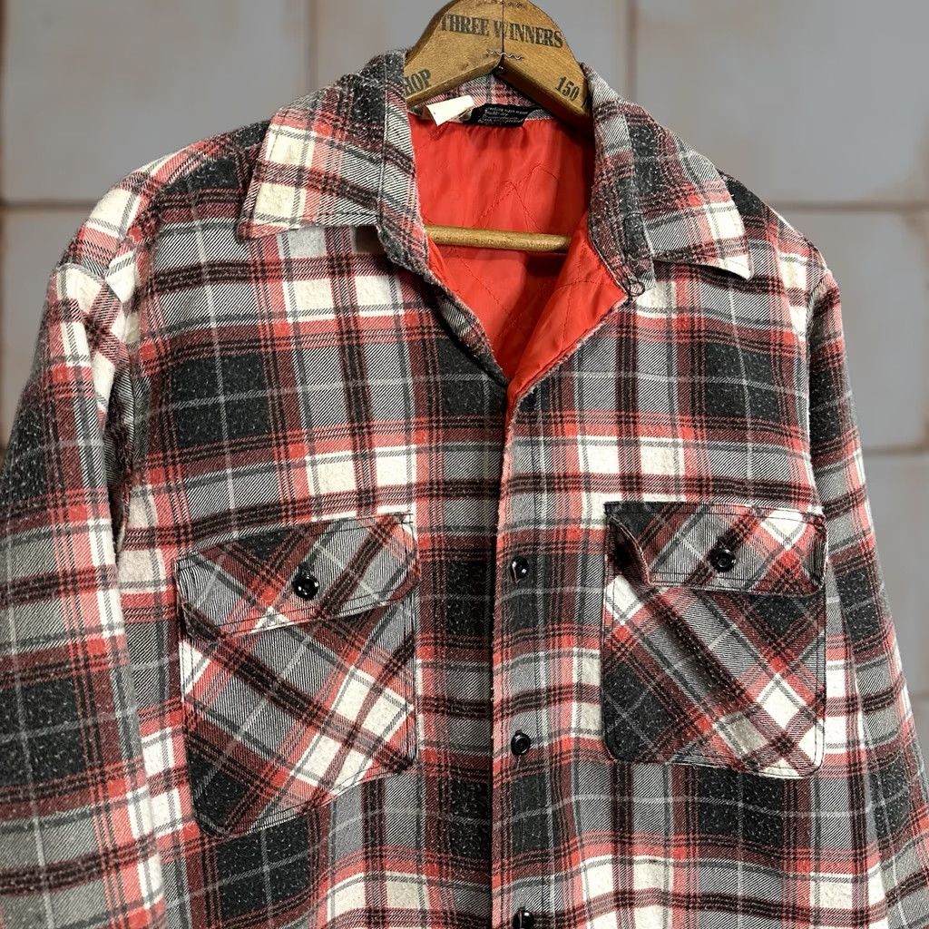 JCPenney VINTAGE JCPenney Shirt Flannel Jacket Button Up Quilted Plaid Red M Tall Men’s Shirt Size US M / EU 48-50 / 2 - 1 Thumbnail