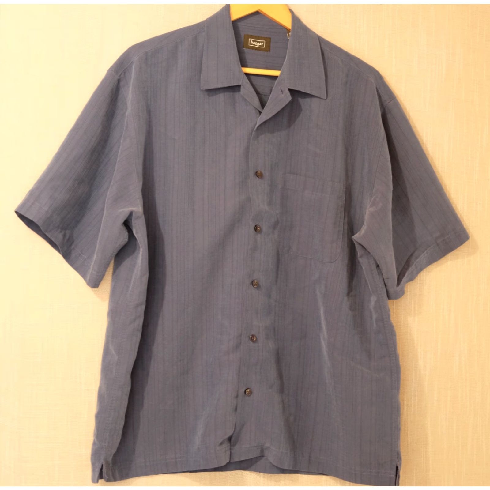 Haggar Haggar Button Down Shirt Navy Short Sleeve Mens L #A17-20 Size US L / EU 52-54 / 3 - 2 Thumbnail