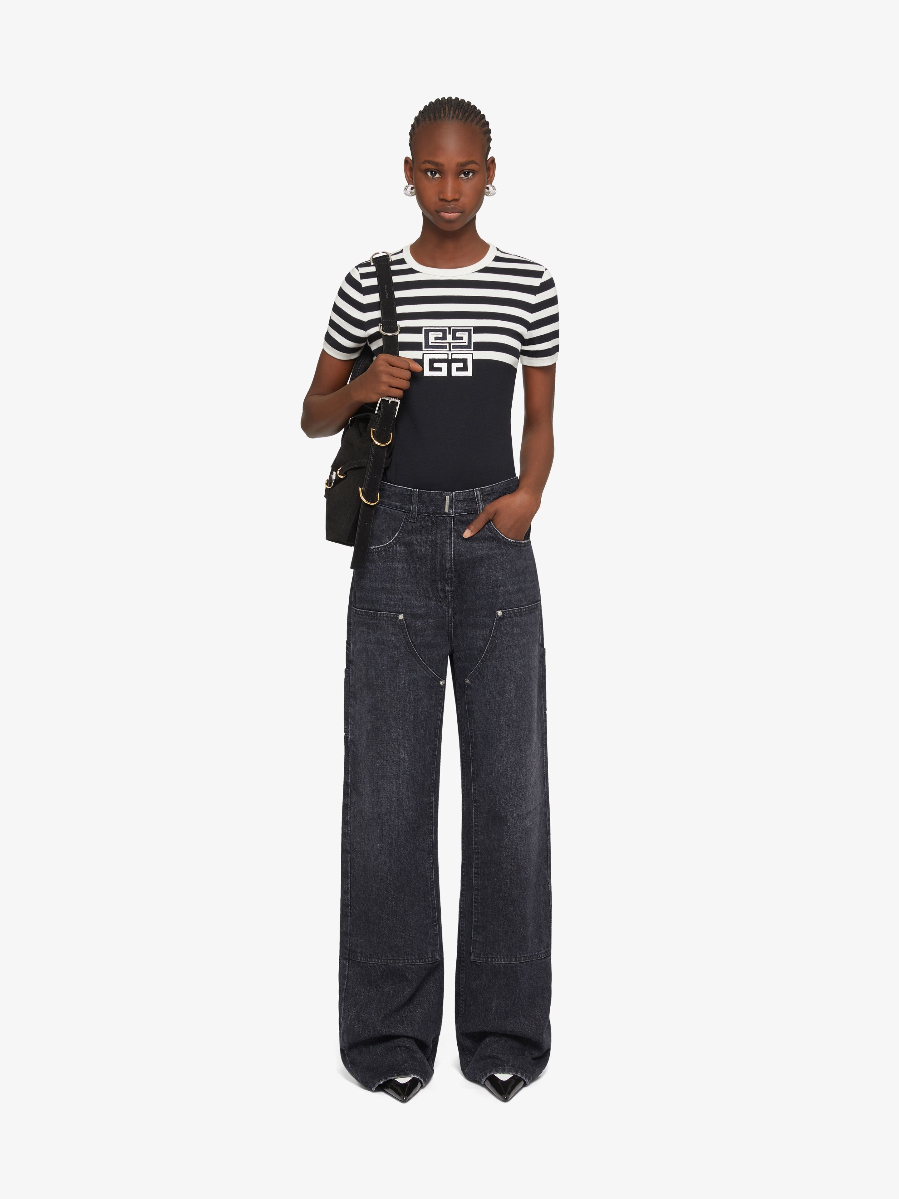 Givenchy o1srvl11e0325 4G Slim Fit T-Shirt With Stripes Black/White Size M / US 6-8 / IT 42-44 - 2 Thumbnail