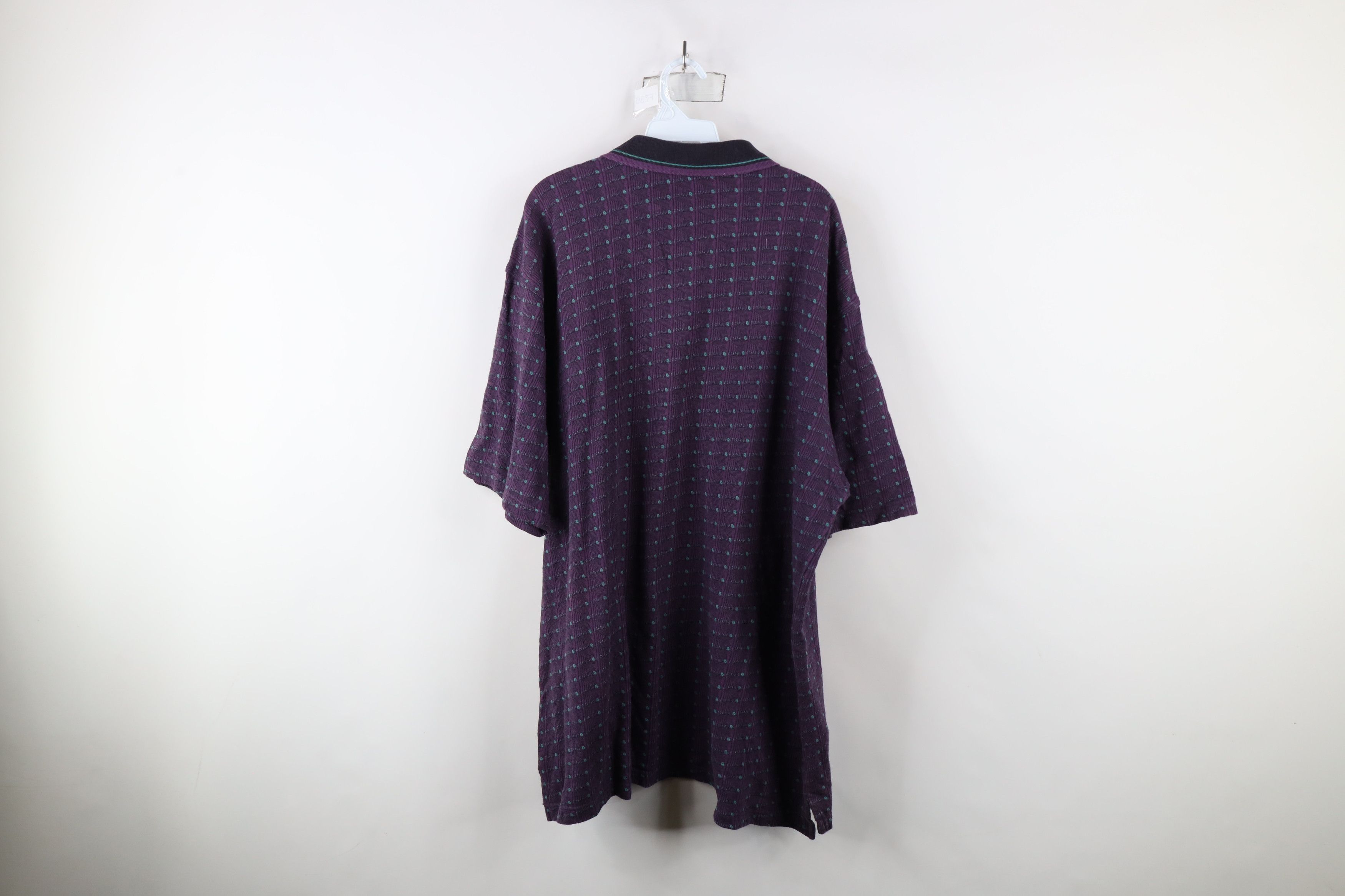 Vintage Vintage 90s Streetwear Geometric Short Sleeve Polo Shirt USA Size US XXL / EU 58 / 5 - 7 Thumbnail